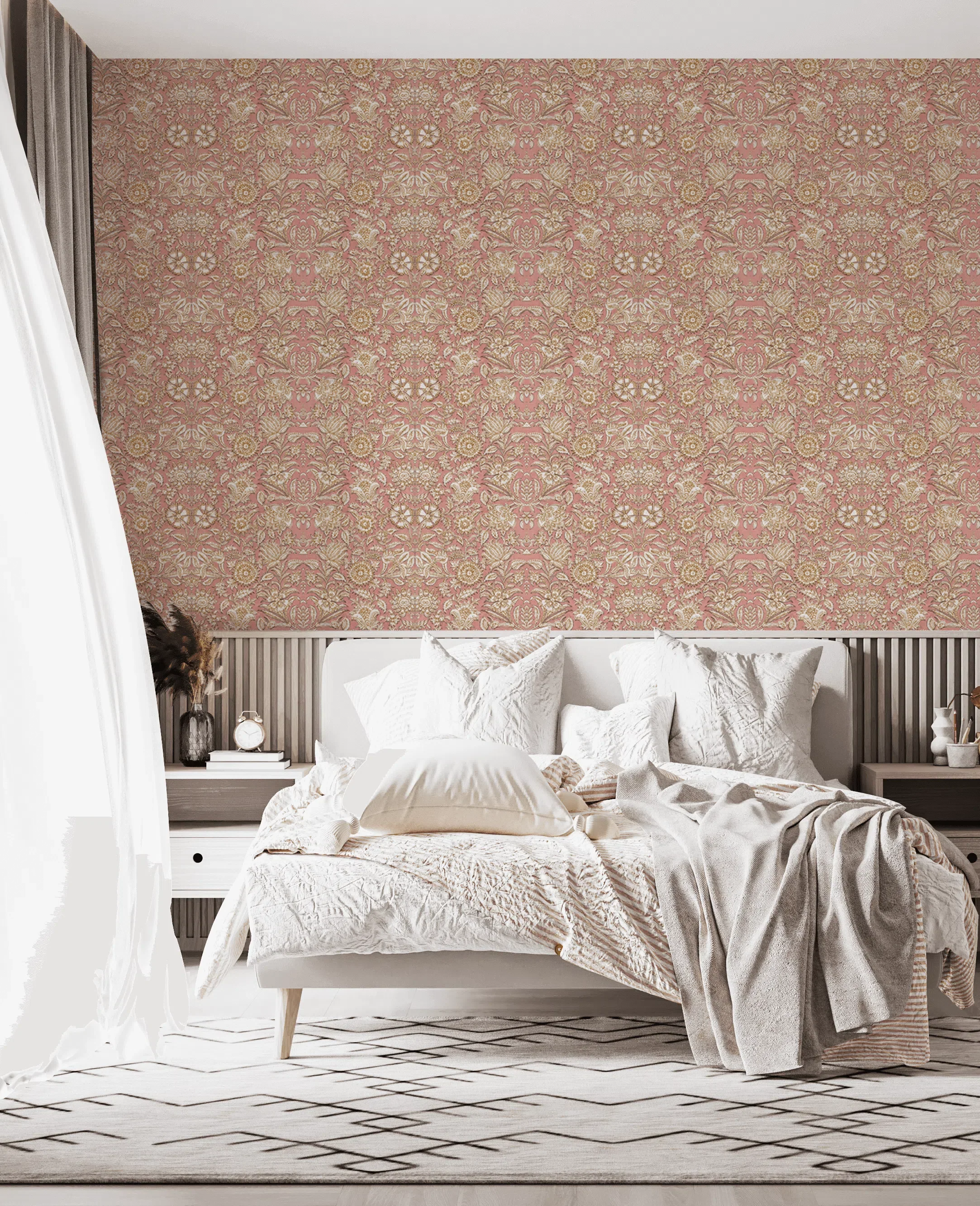 Creative Lab Amsterdam Indian Flower Pink Wallpaper Mural - Image 2
