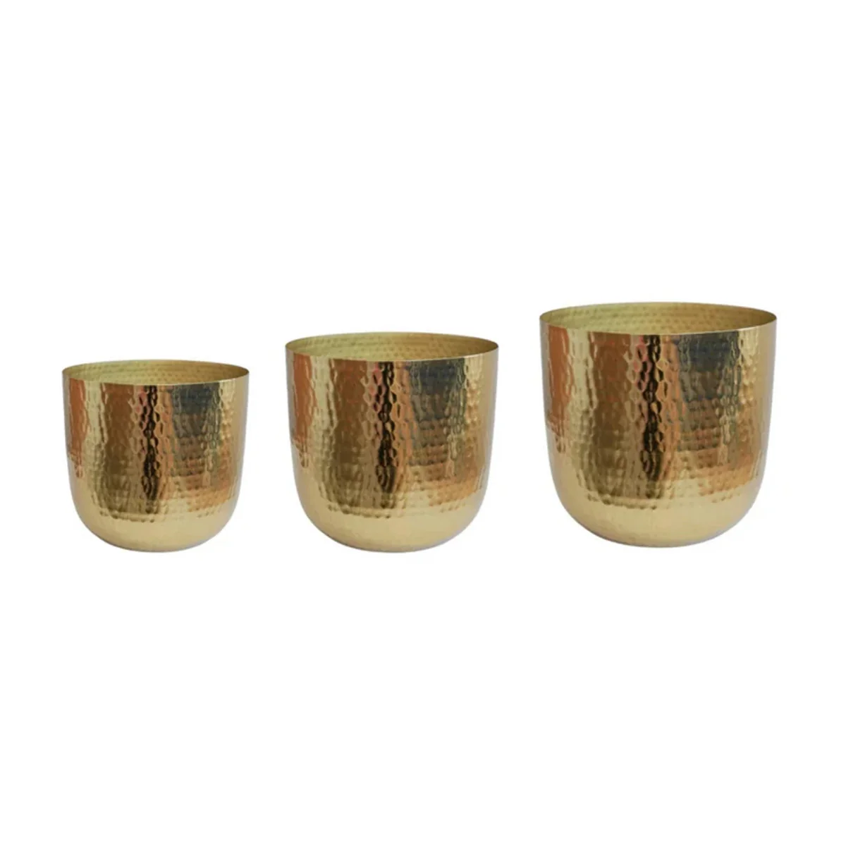 Ivyline Felix Hammered Metal Planter Set of 3 - Image 3