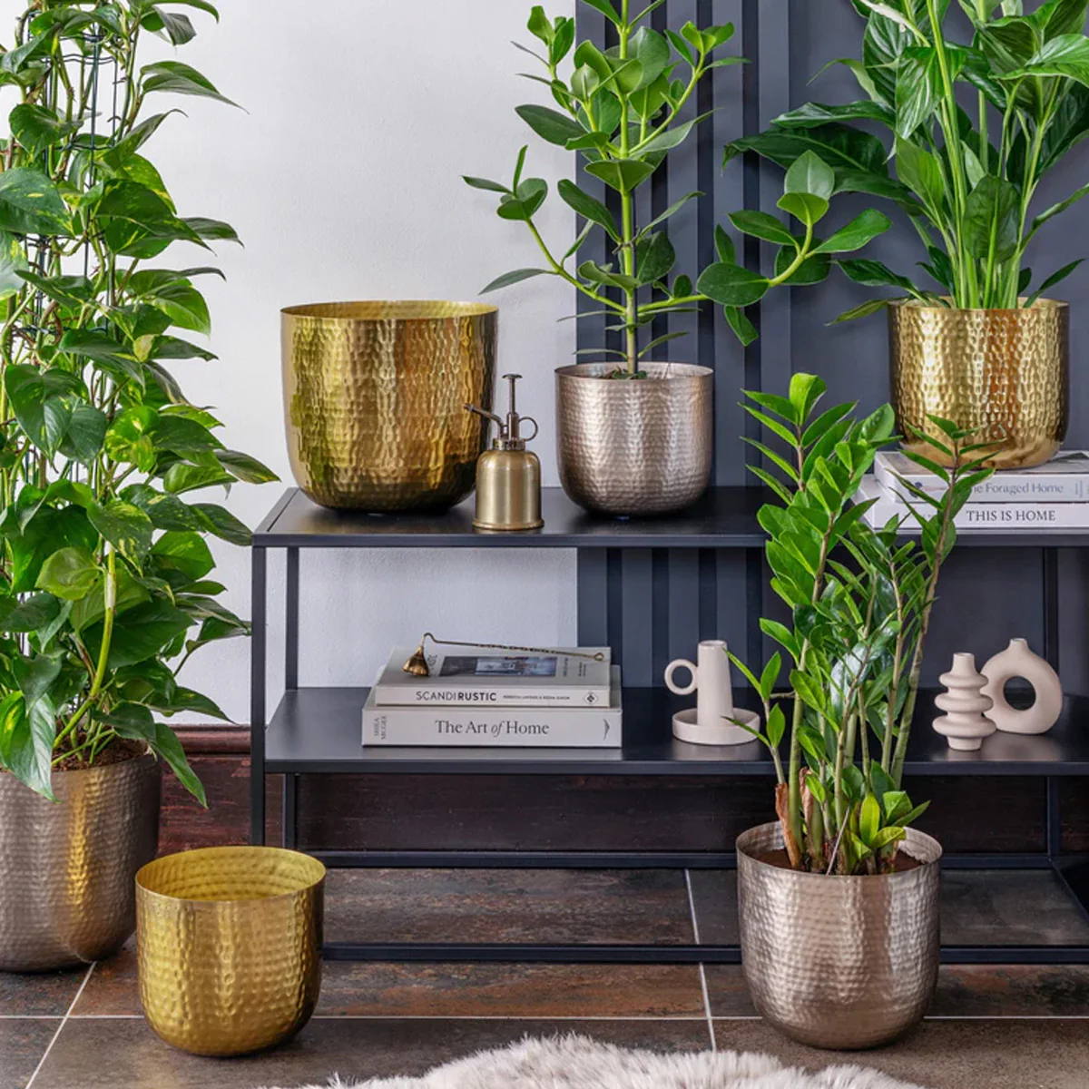 Ivyline Felix Hammered Metal Planter Set of 3 - Image 9