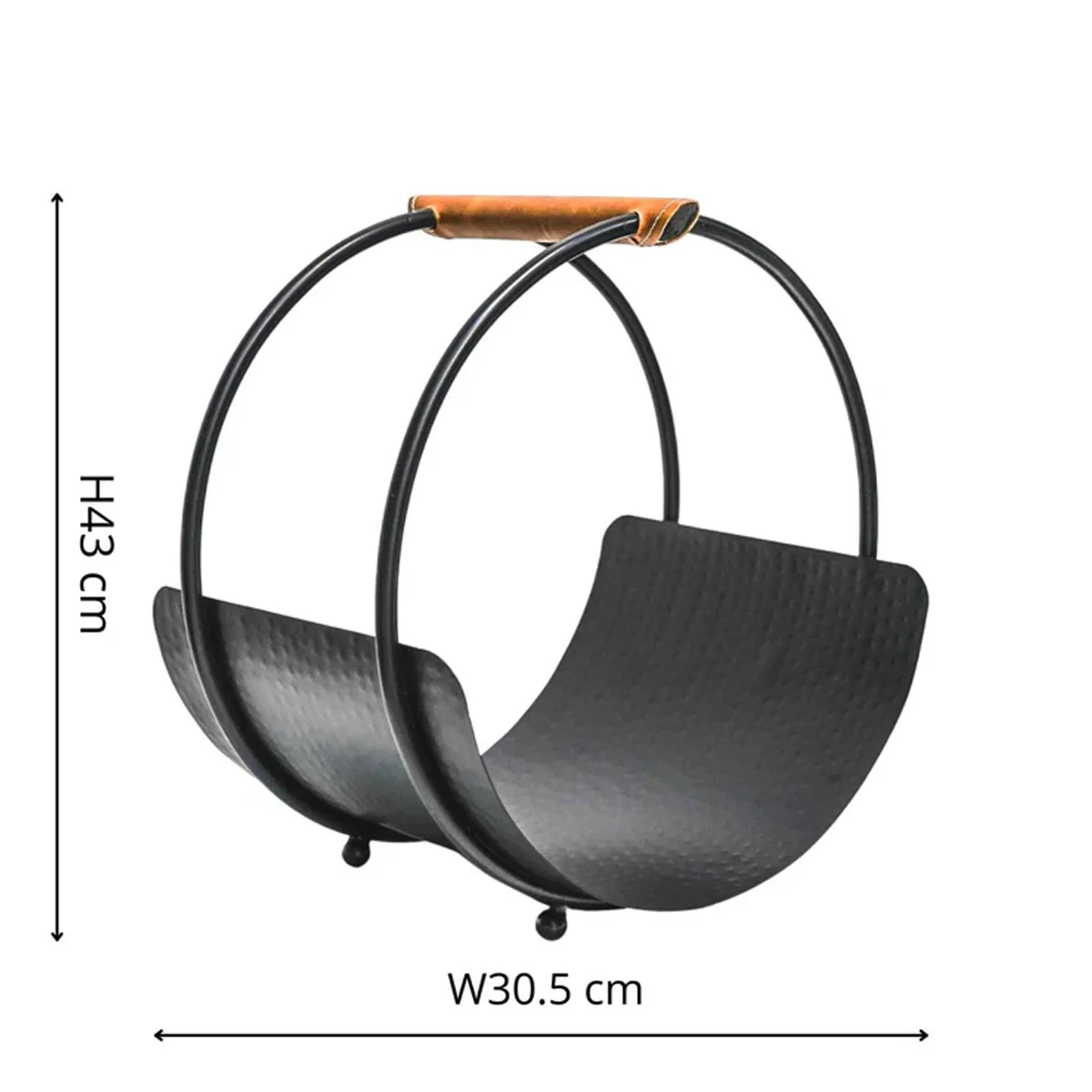 Ivyline Leather Handle Round Log Holder - Image 4
