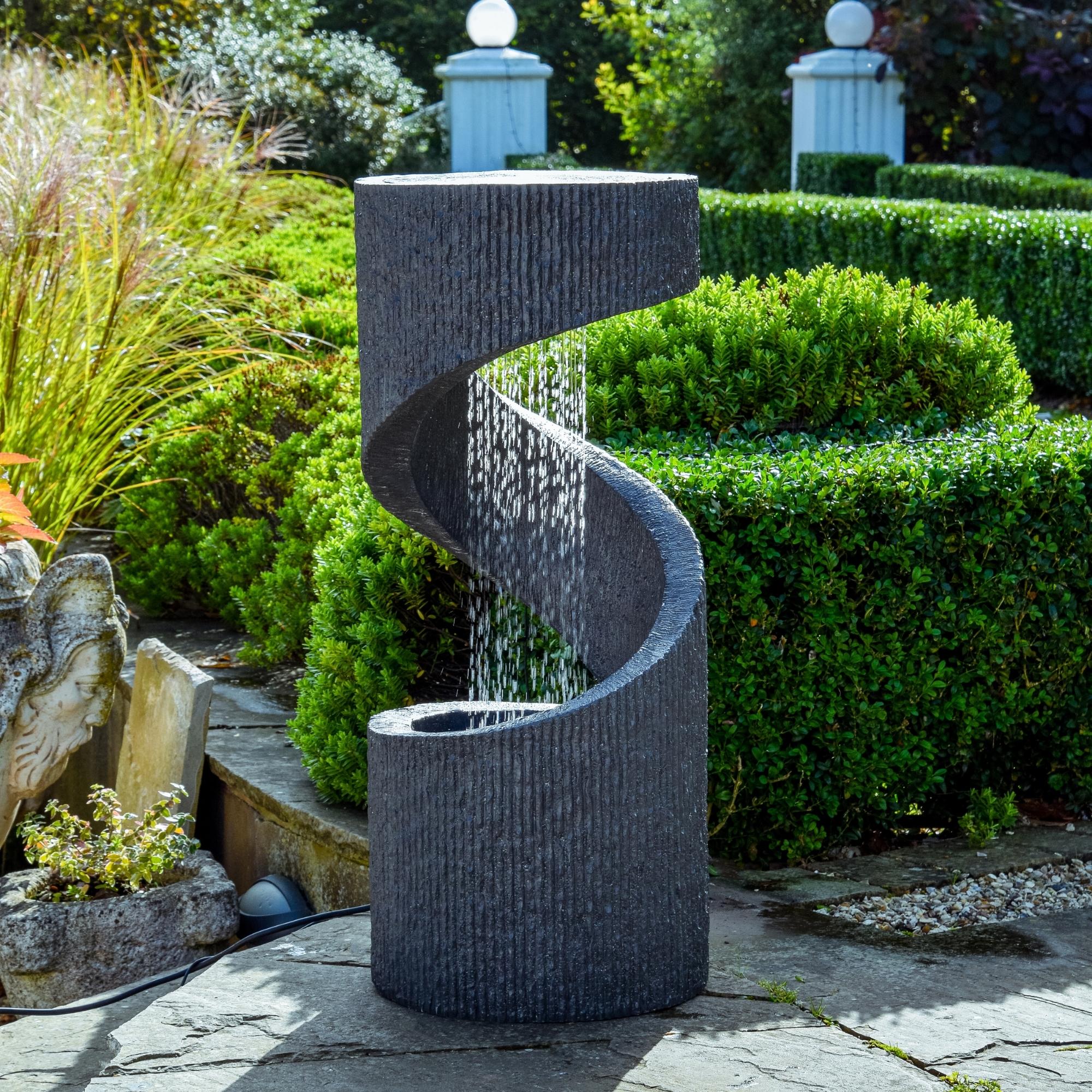 Ivyline Outdoor Spiral Water Feature - Image 9