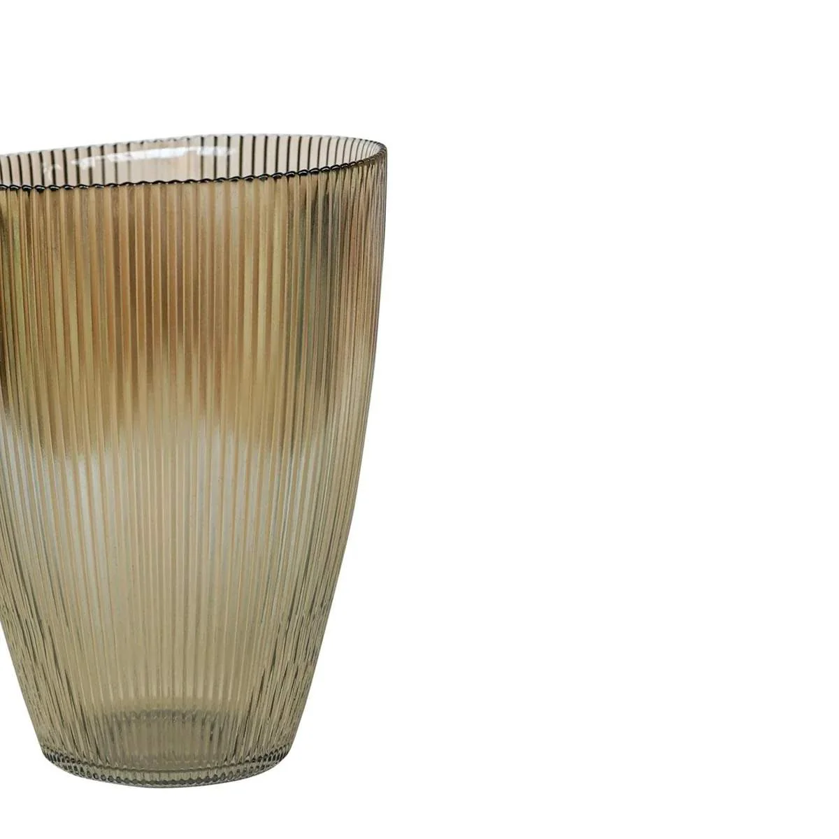 Ivyline Tall Ribbed Vase - Mocha - Image 2