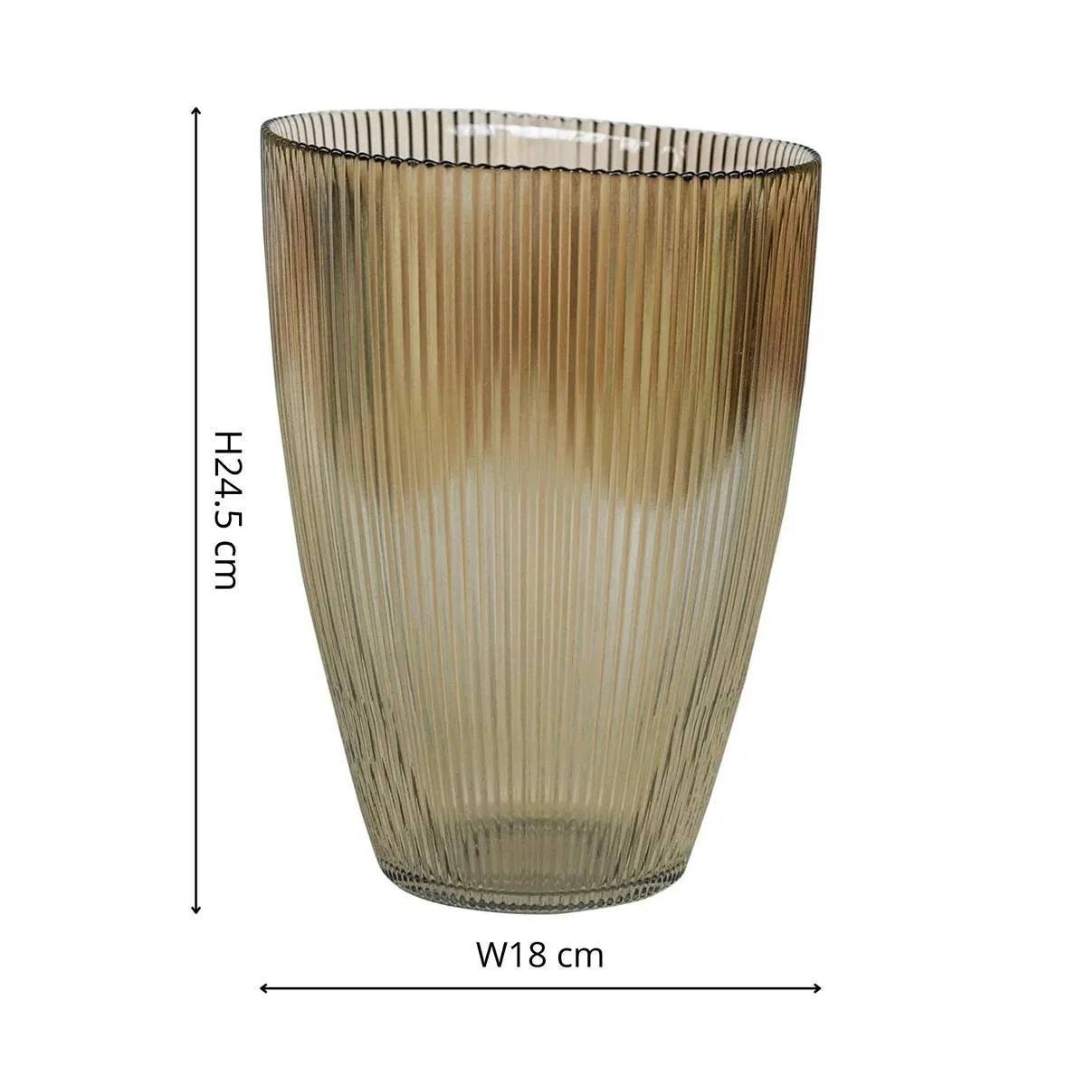 Ivyline Tall Ribbed Vase - Mocha - Image 4