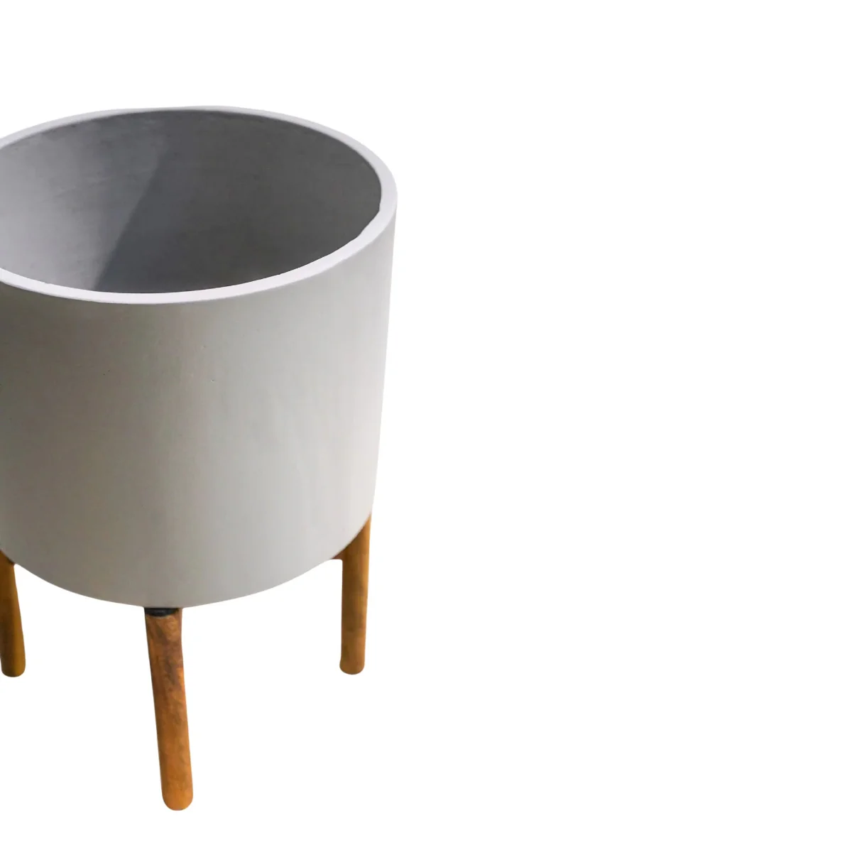 Ivyline Vigo Concrete Planter With Wooden Stand - Image 3