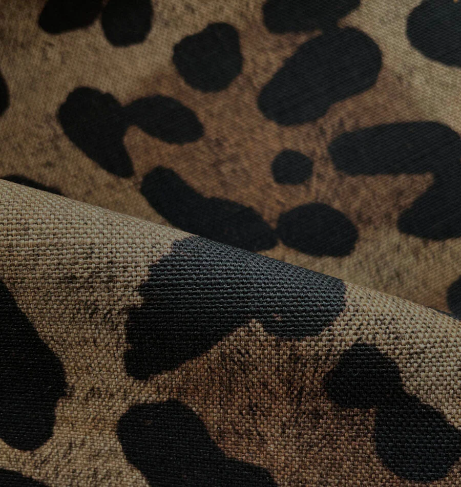 Avalana Jaguar Spot Natural Linen Fabric