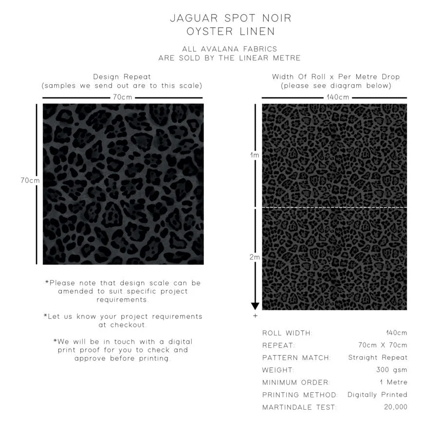 Avalana Jaguar Spot Oyster Linen Fabric - Image 2