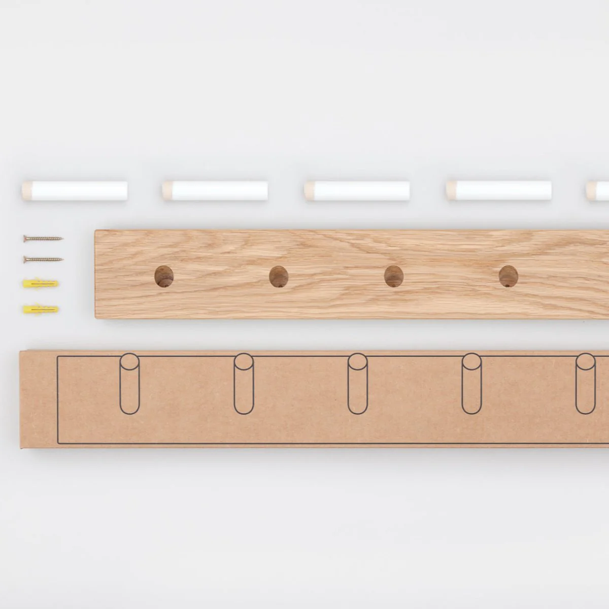 Honest Furniture Peg Solid Oak Coat Rail - Image 6