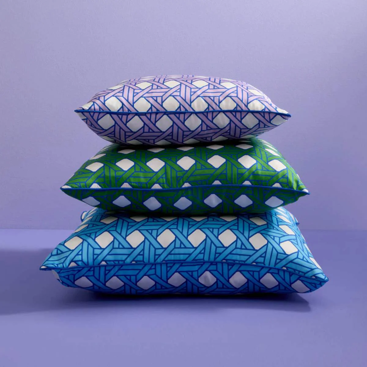 Jonathan Adler Basketweave Lavender Cushion - Image 5