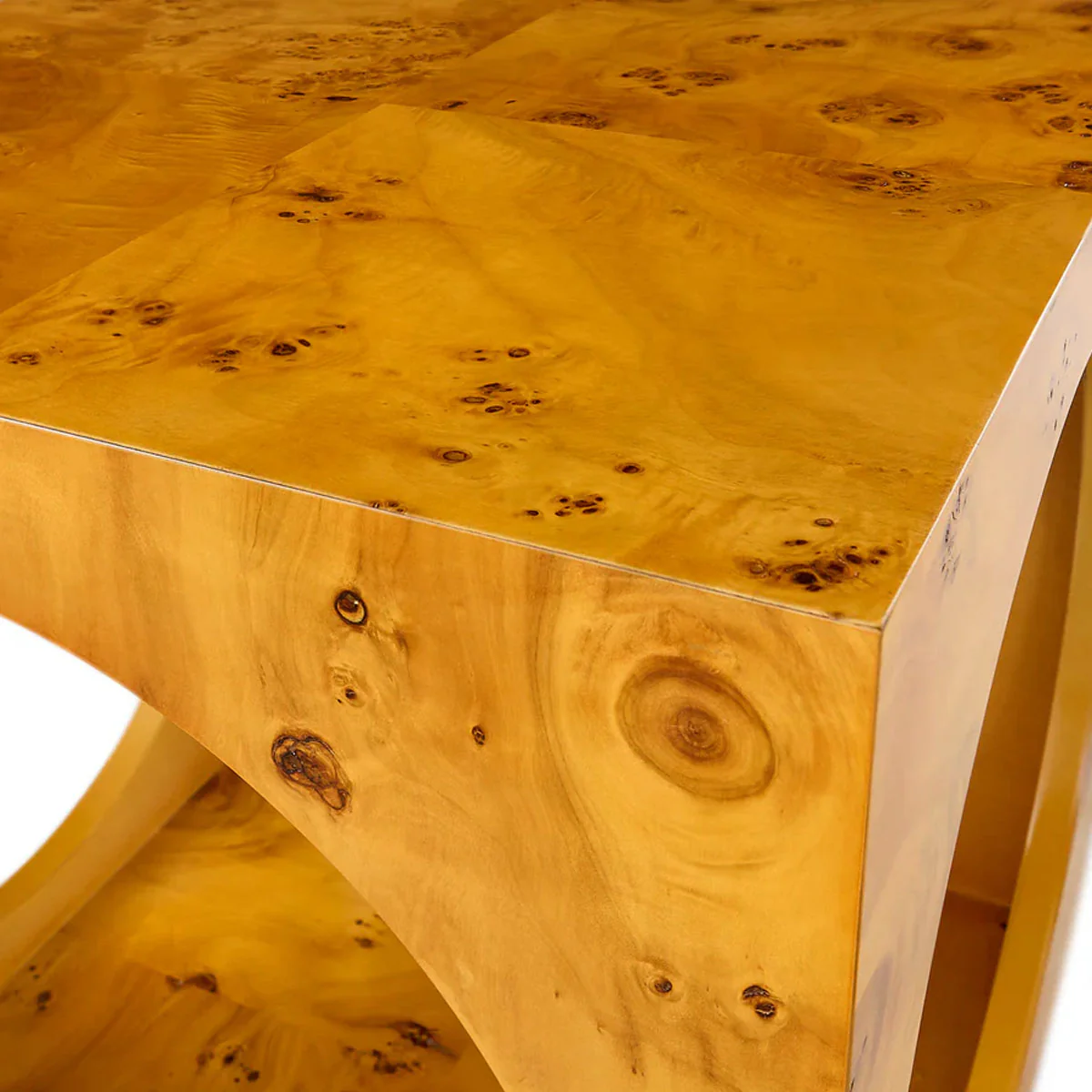 Jonathan Adler Bond Cube Accent Table - Burled Mappa - Image 3