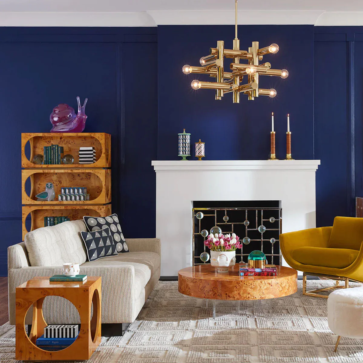 Jonathan Adler Bond Cube Accent Table - Burled Mappa - Image 5