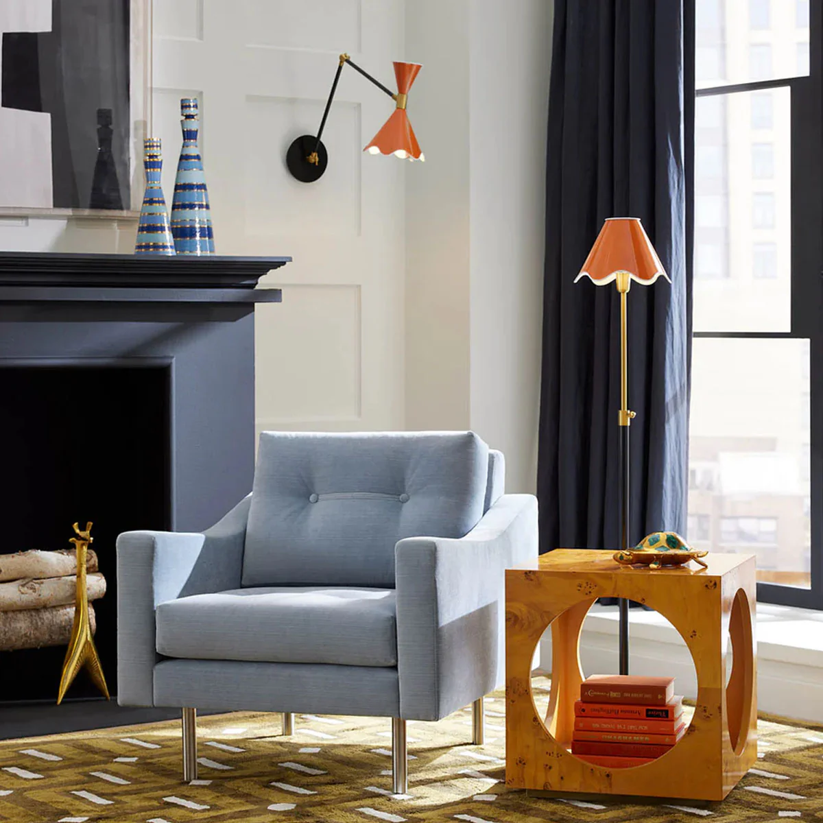 Jonathan Adler Bond Cube Accent Table - Burled Mappa - Image 7