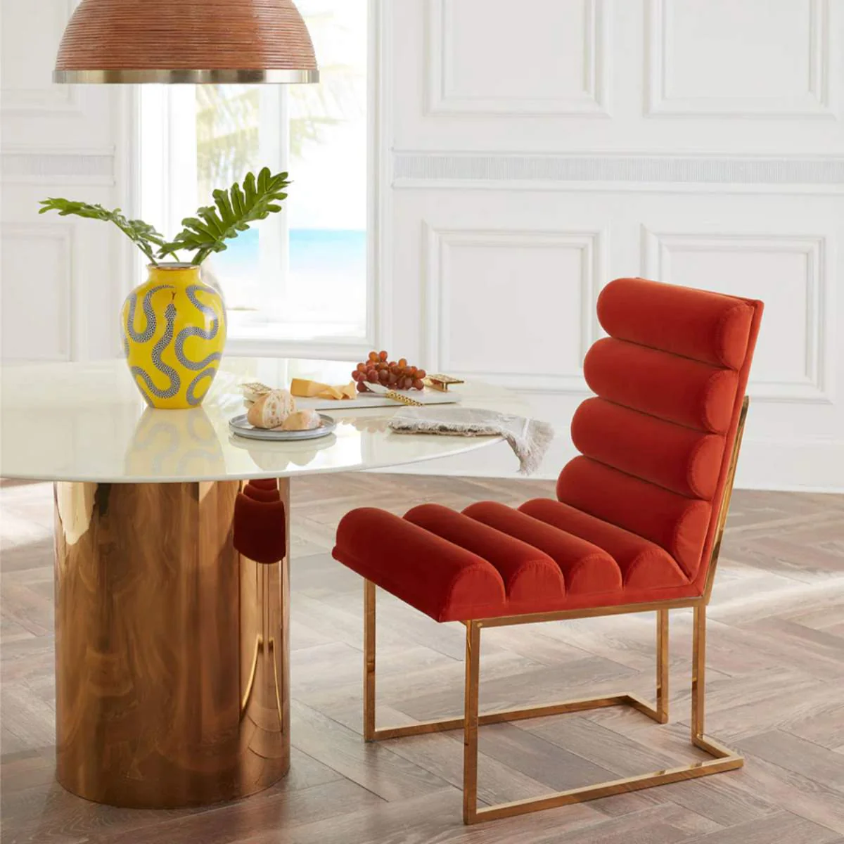 Jonathan Adler Channeled Goldfinger Dining Chair - Image 6