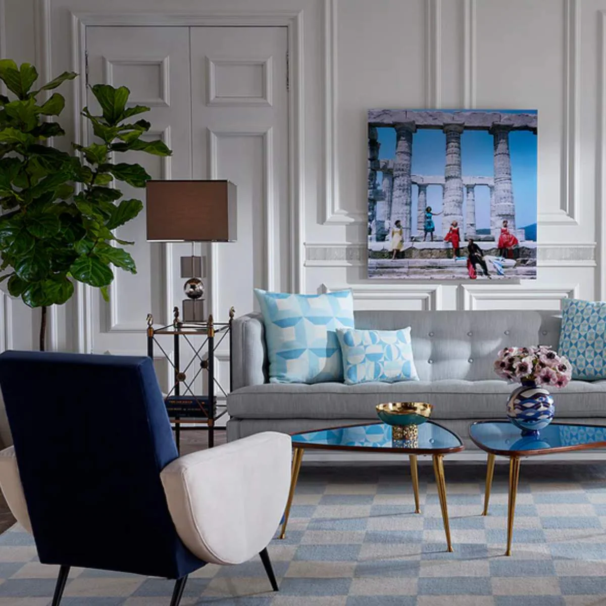 Jonathan Adler Checkerboard Large Scale Flatweave Rug - Image 12