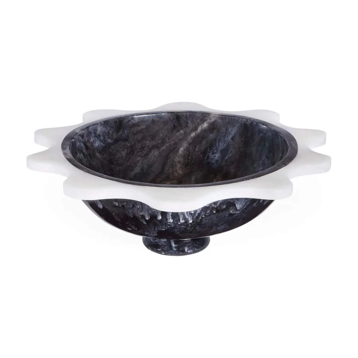 Jonathan Adler Como Black & White Ripple Bowl - Image 2