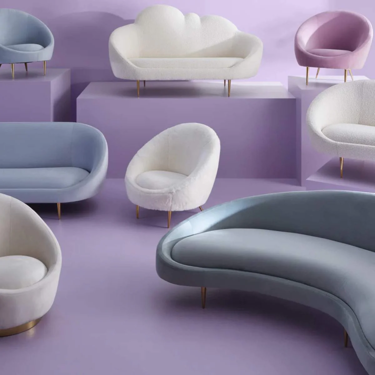 Jonathan Adler Ether 69.5" Cloud Settee - Image 6