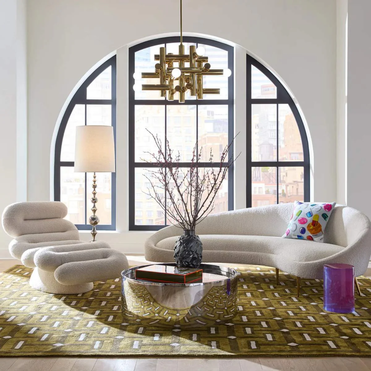 Jonathan Adler Ether 238.76cm Curved Sofa - Image 15