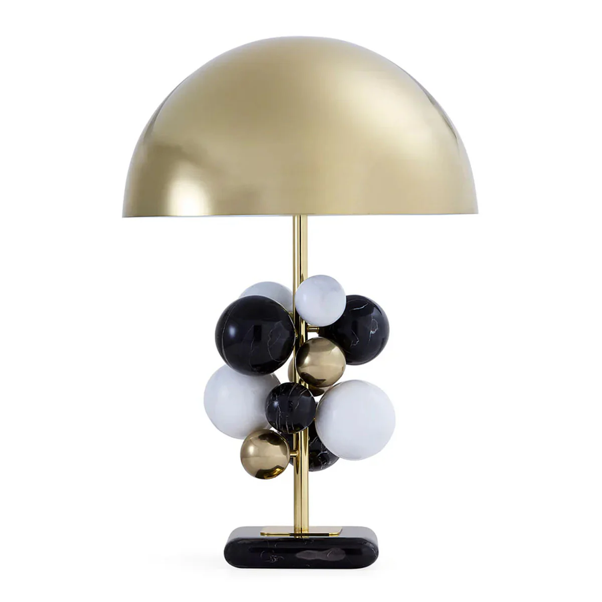 Jonathan Adler Globo Table Lamp - Black/White Marble