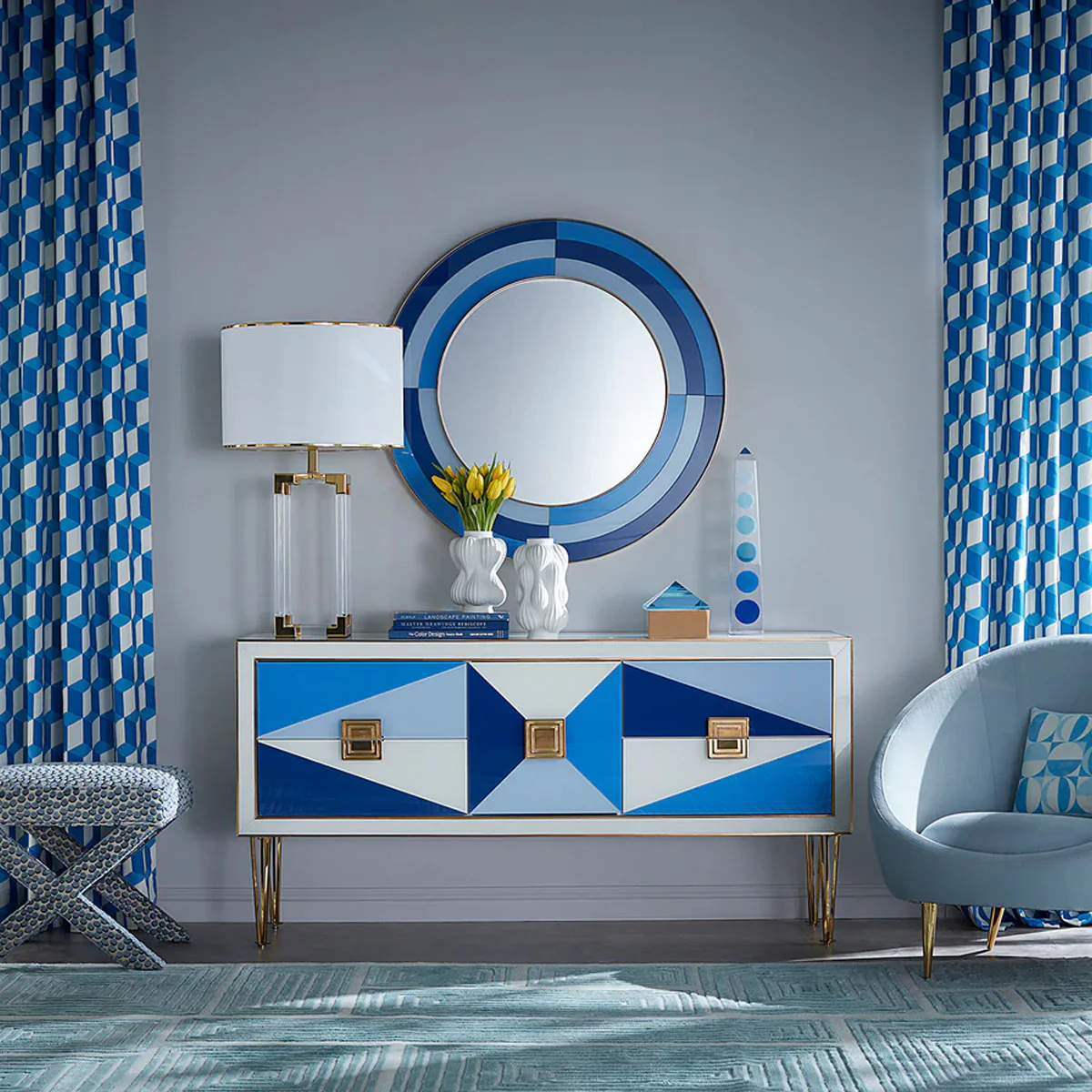 Jonathan Adler Harlequin Round Mirror - Image 3