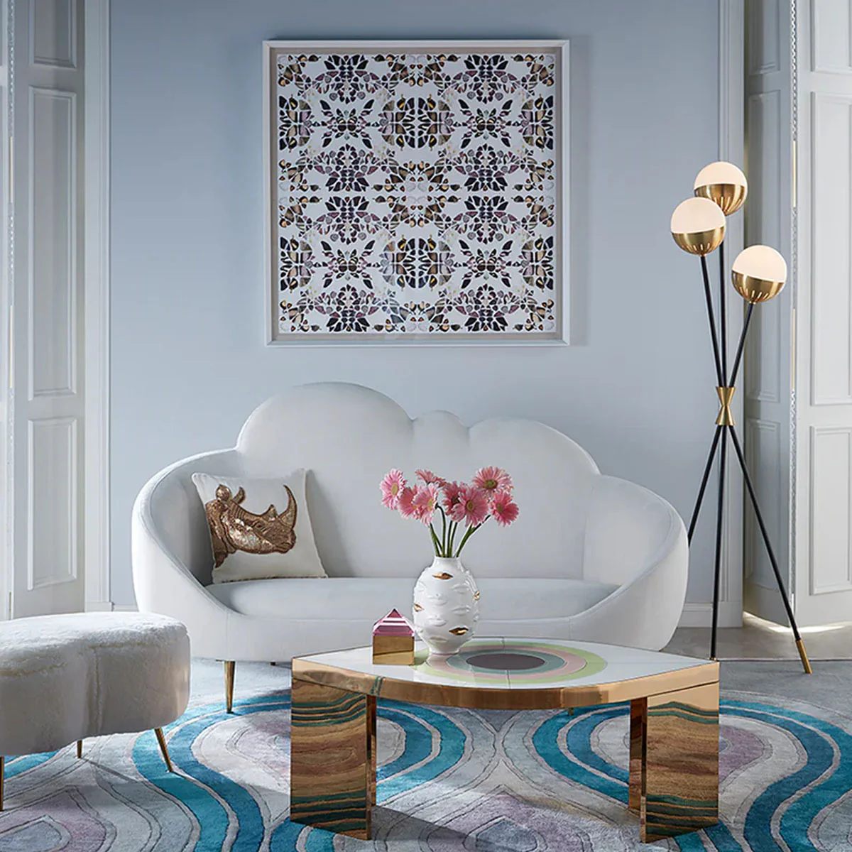 Jonathan Adler Kidney Ottoman - Image 4