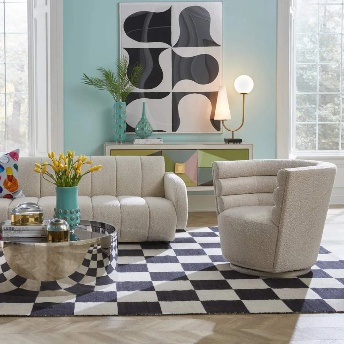 Jonathan Adler Maxime Swivel Club Chair - Image 6