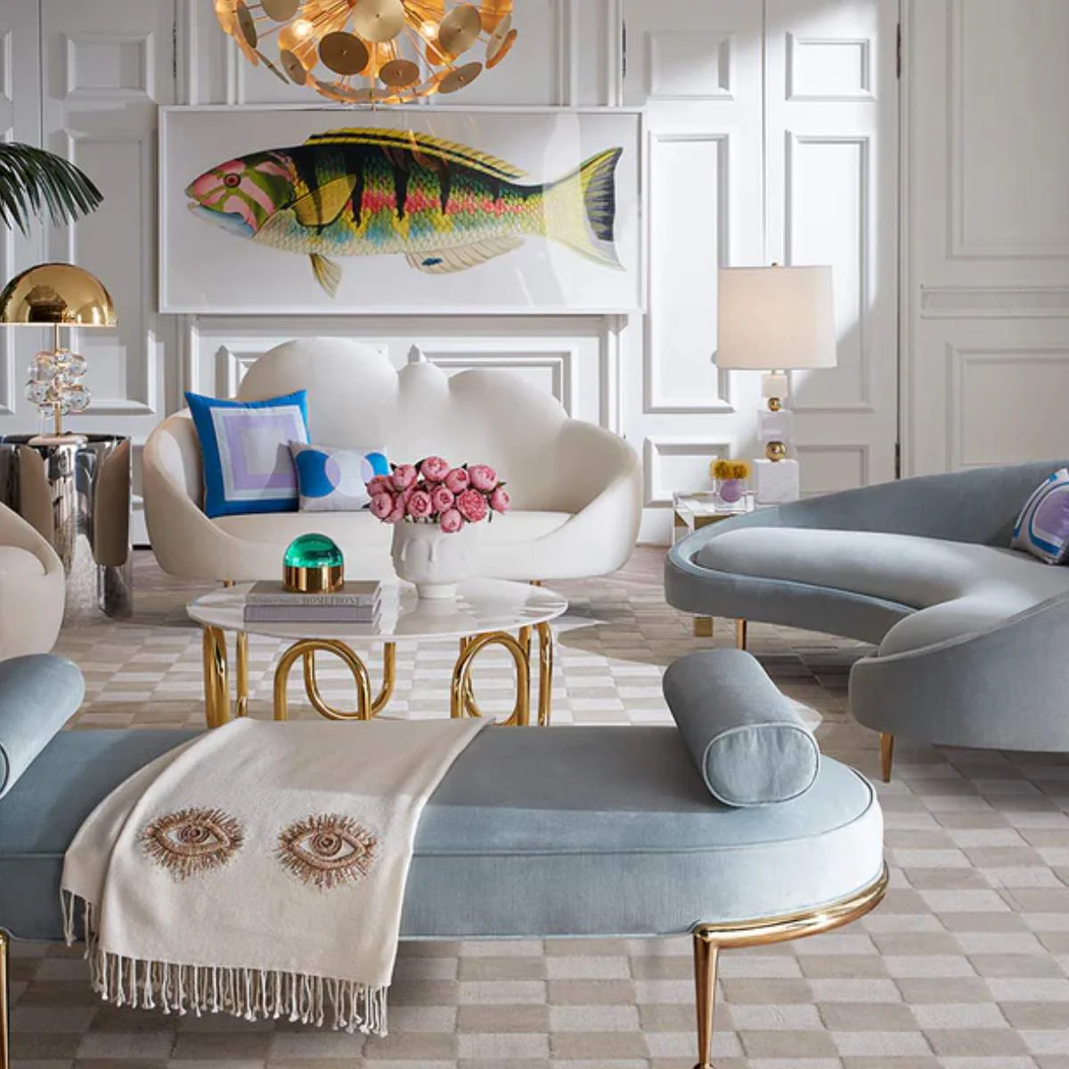 Jonathan Adler Muse Eyes Embellished Throw - Image 7