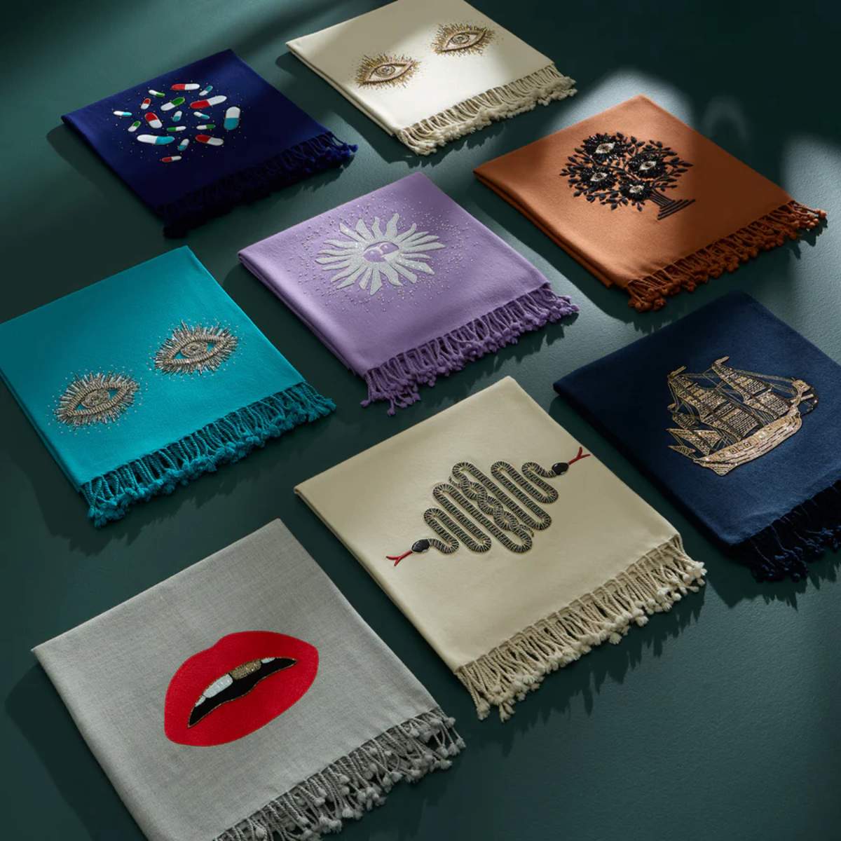 Jonathan Adler Muse Eyes Embellished Throw - Image 8