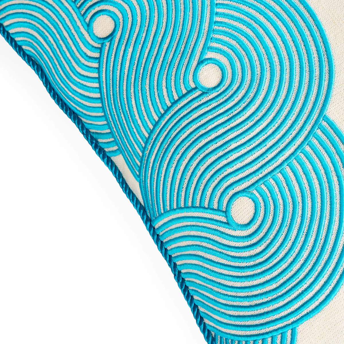 Jonathan Adler Pompidou Aqua Half Circles Cushion - Image 3
