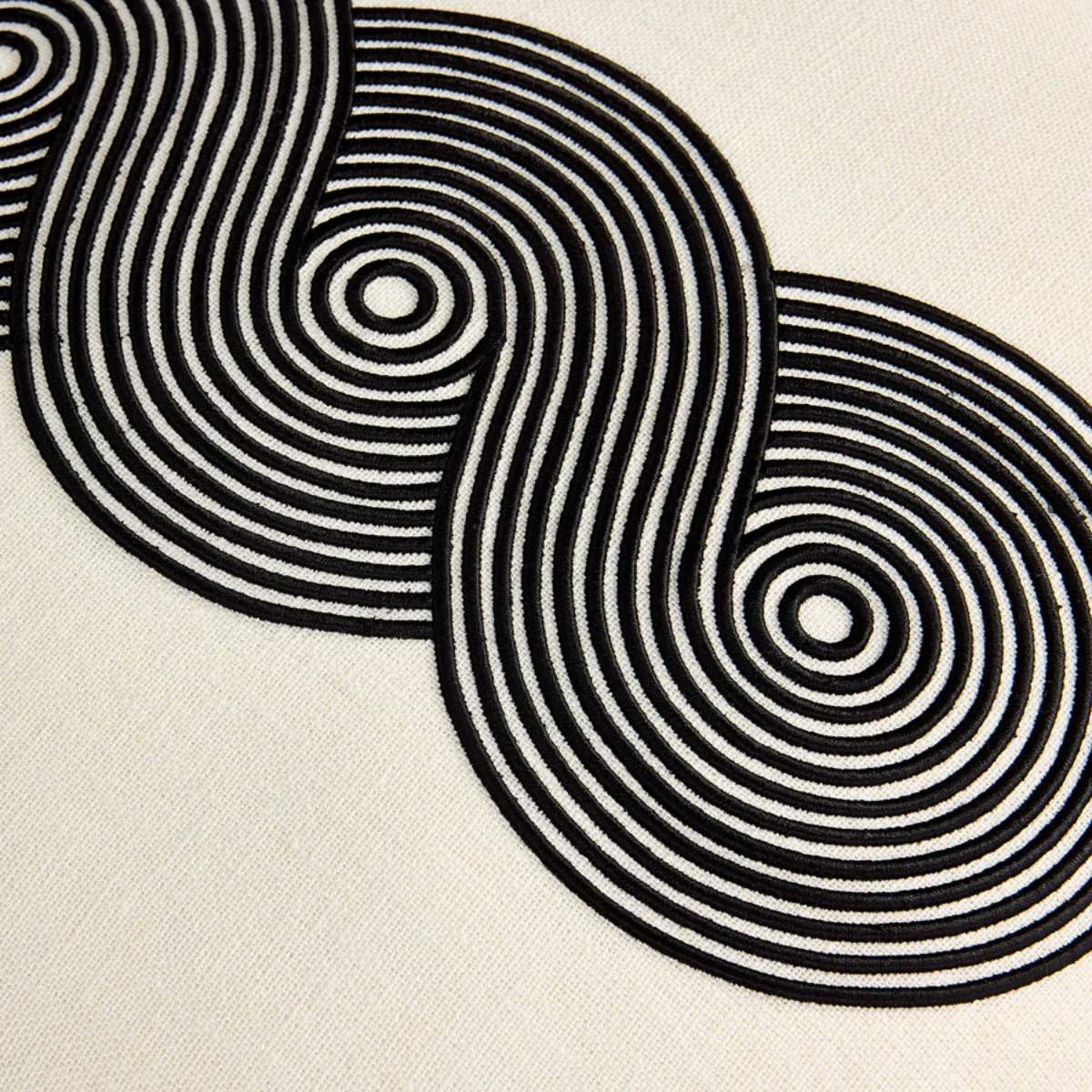 Jonathan Adler Pompidou B&W Loops Circles Cushion - Image 3