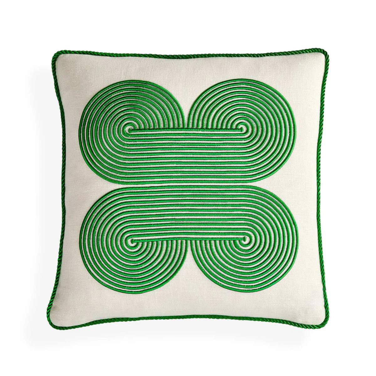 Jonathan Adler Pompidou Green Quatrefoil Cushion