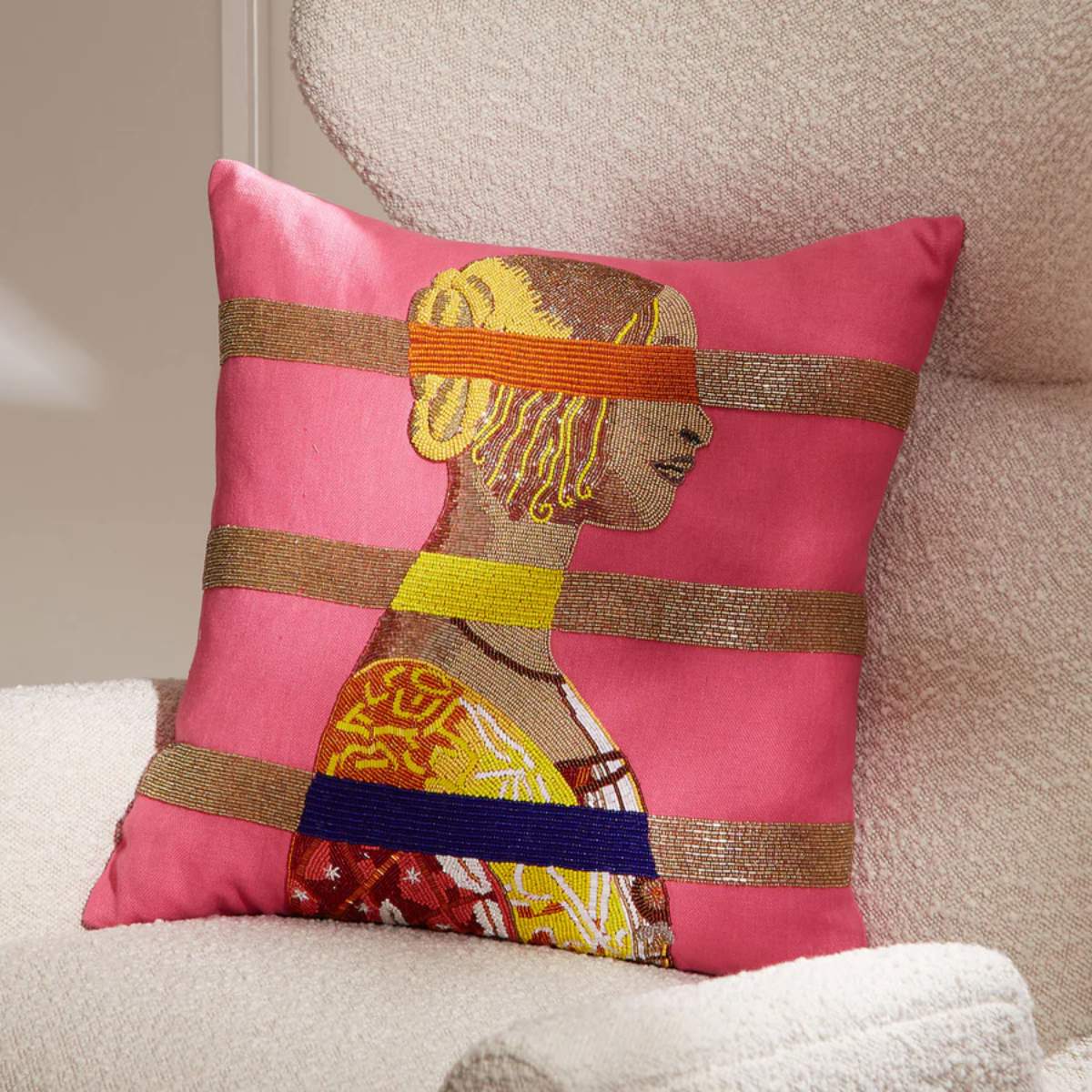 Jonathan Adler Renaissance Bars Beaded Cushion - Image 3
