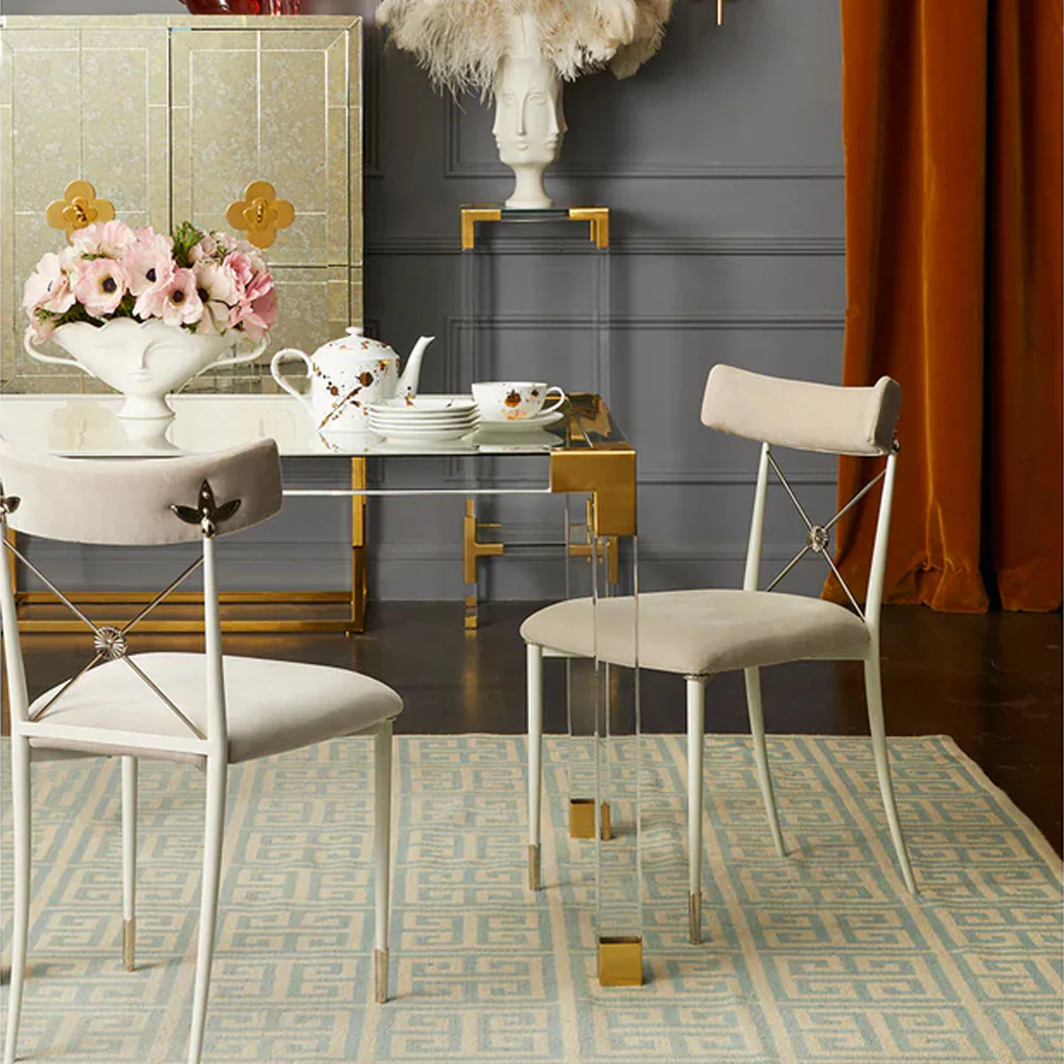 Jonathan Adler Rider Dining Chair - Rialto Midnight/Gunmetal - Image 12