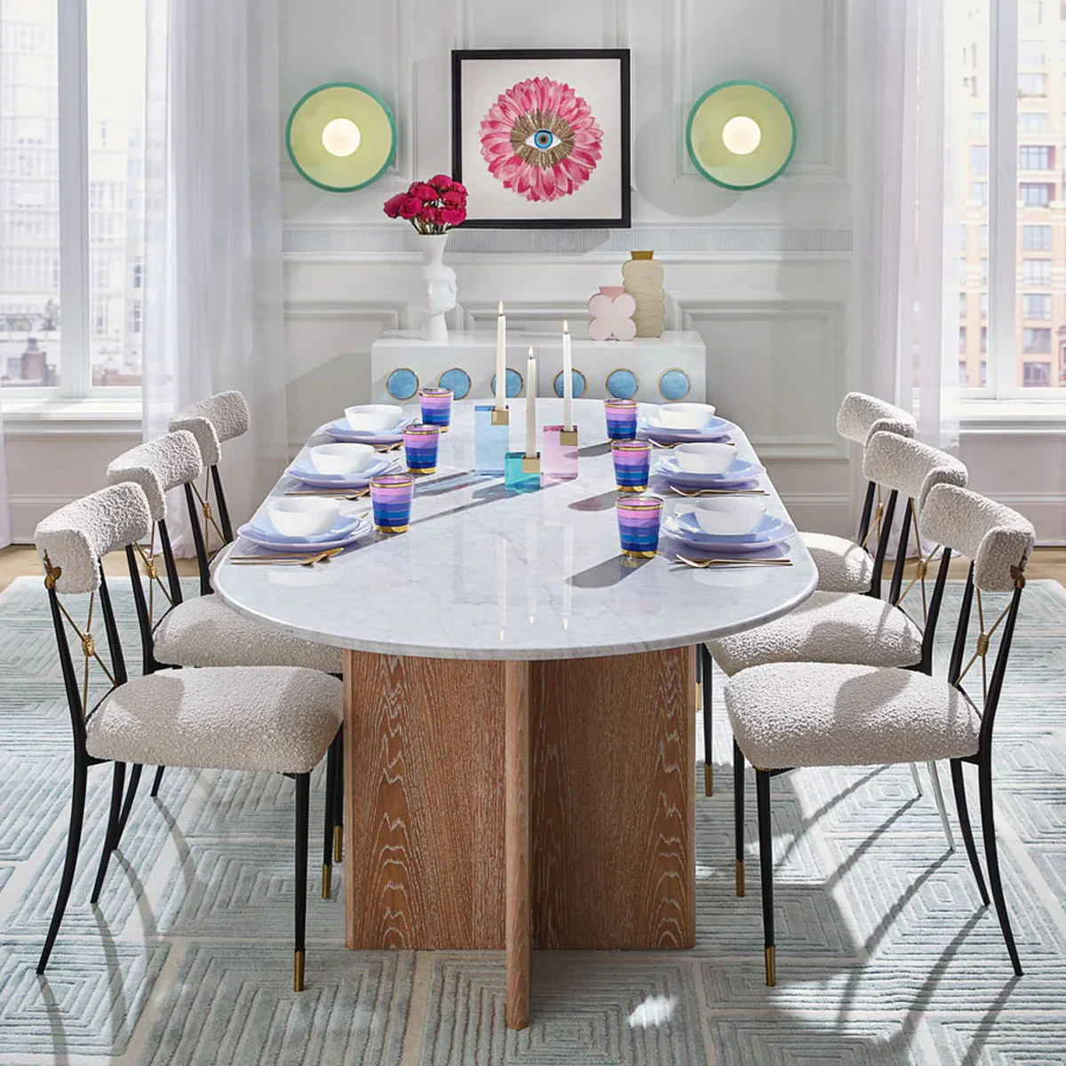 Jonathan Adler Rider Dining Chair - Rialto Midnight/Gunmetal - Image 3