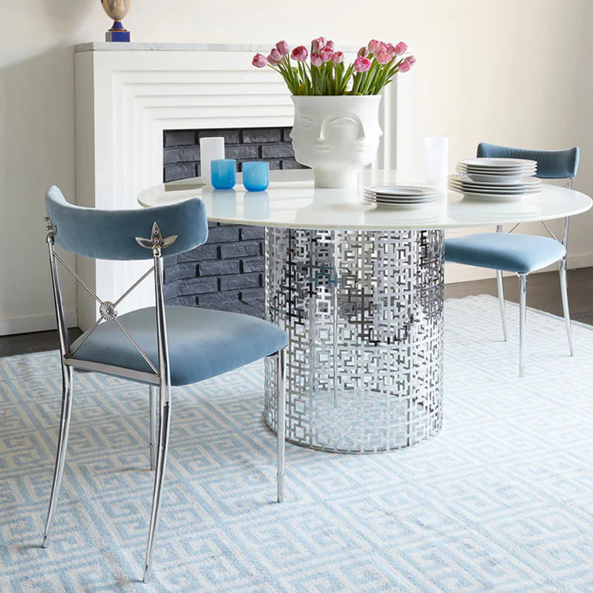 Jonathan Adler Rider Dining Chair - Rialto Midnight/Gunmetal - Image 8