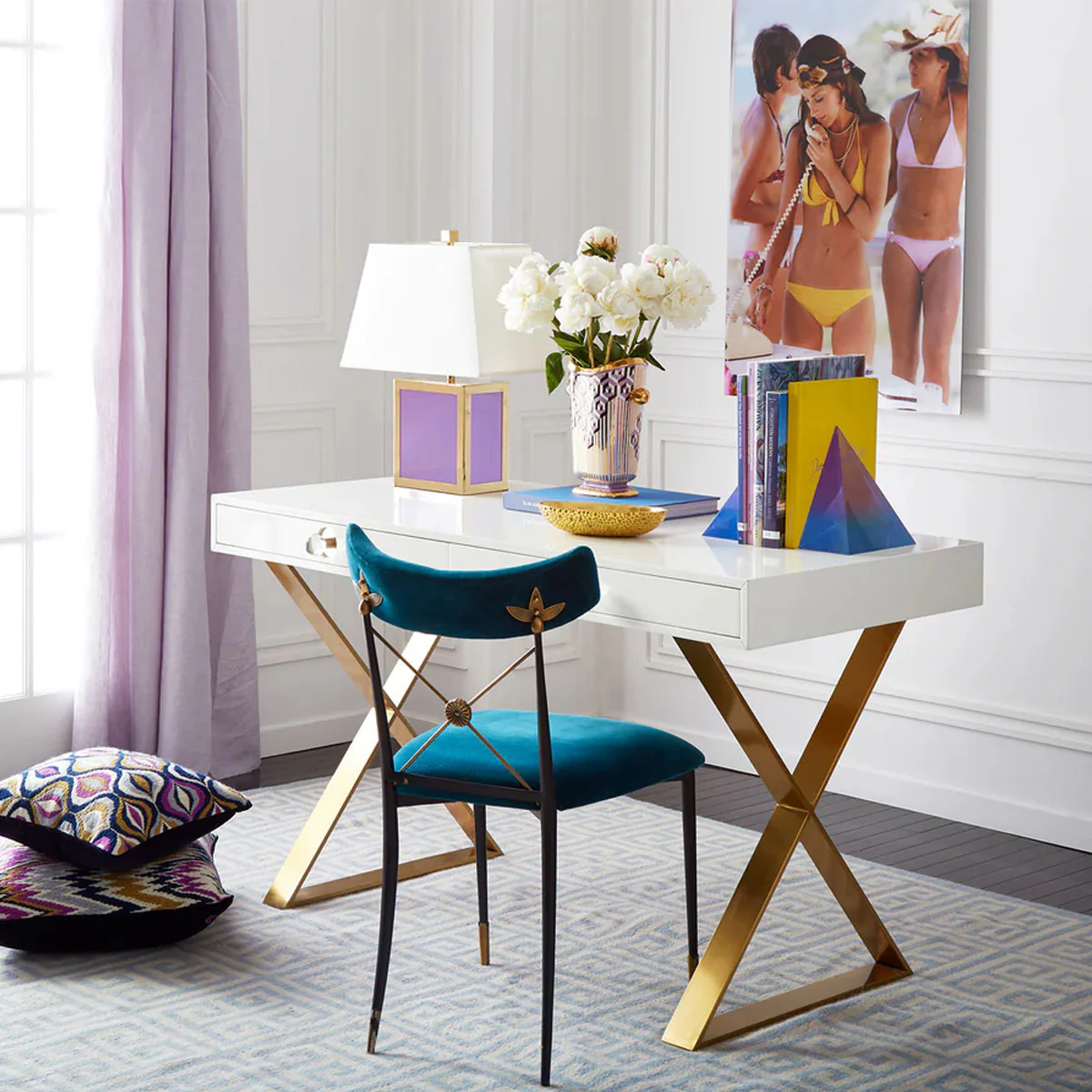 Jonathan Adler Rider Dining Chair - Rialto Midnight/Gunmetal - Image 9