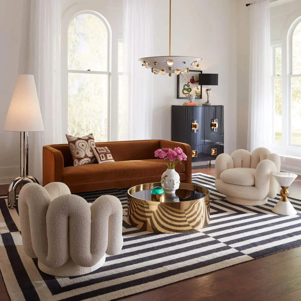 Jonathan Adler Serpentine Swivel Chair - Image 8