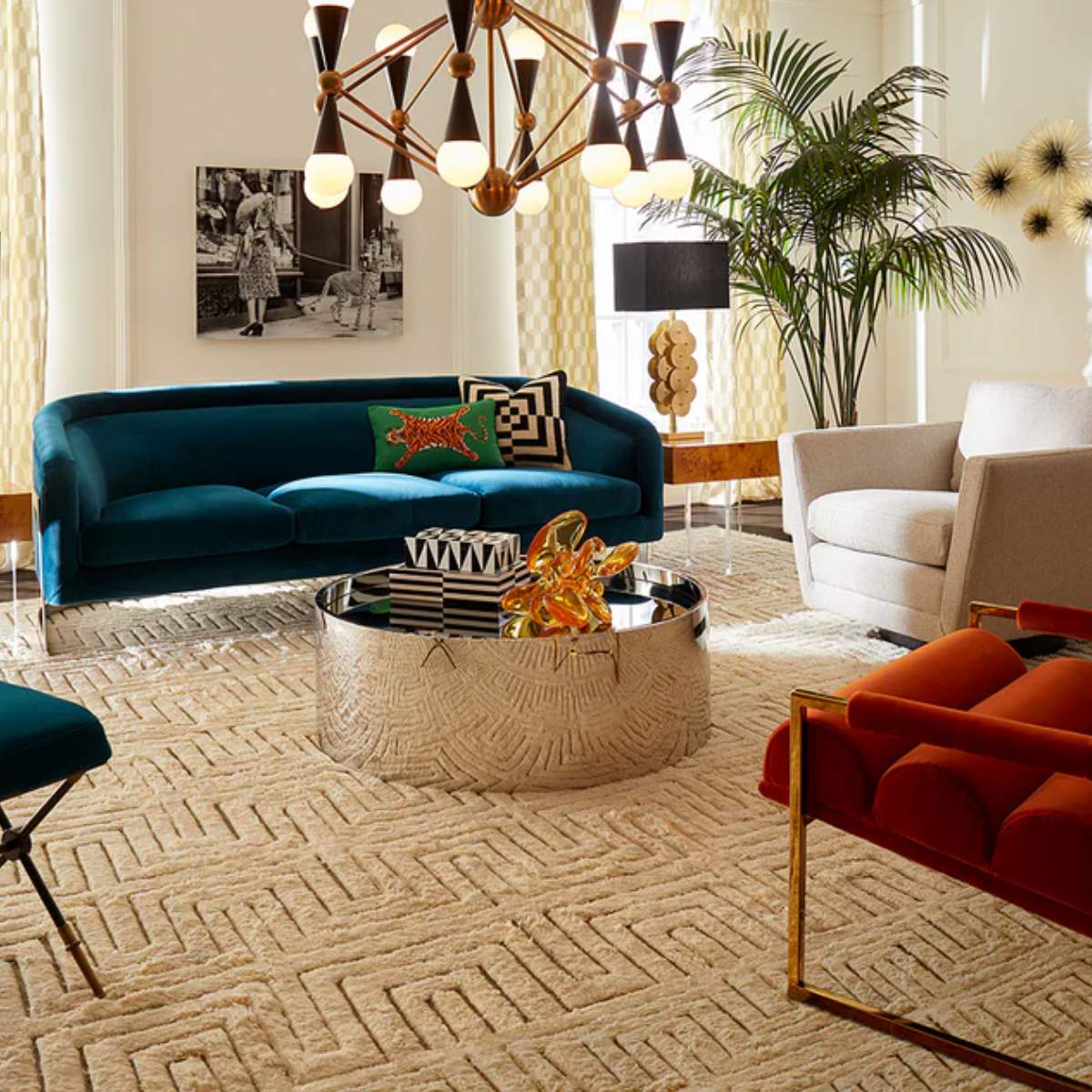 Jonathan Adler Tiger Needlepoint Cushion - Image 3