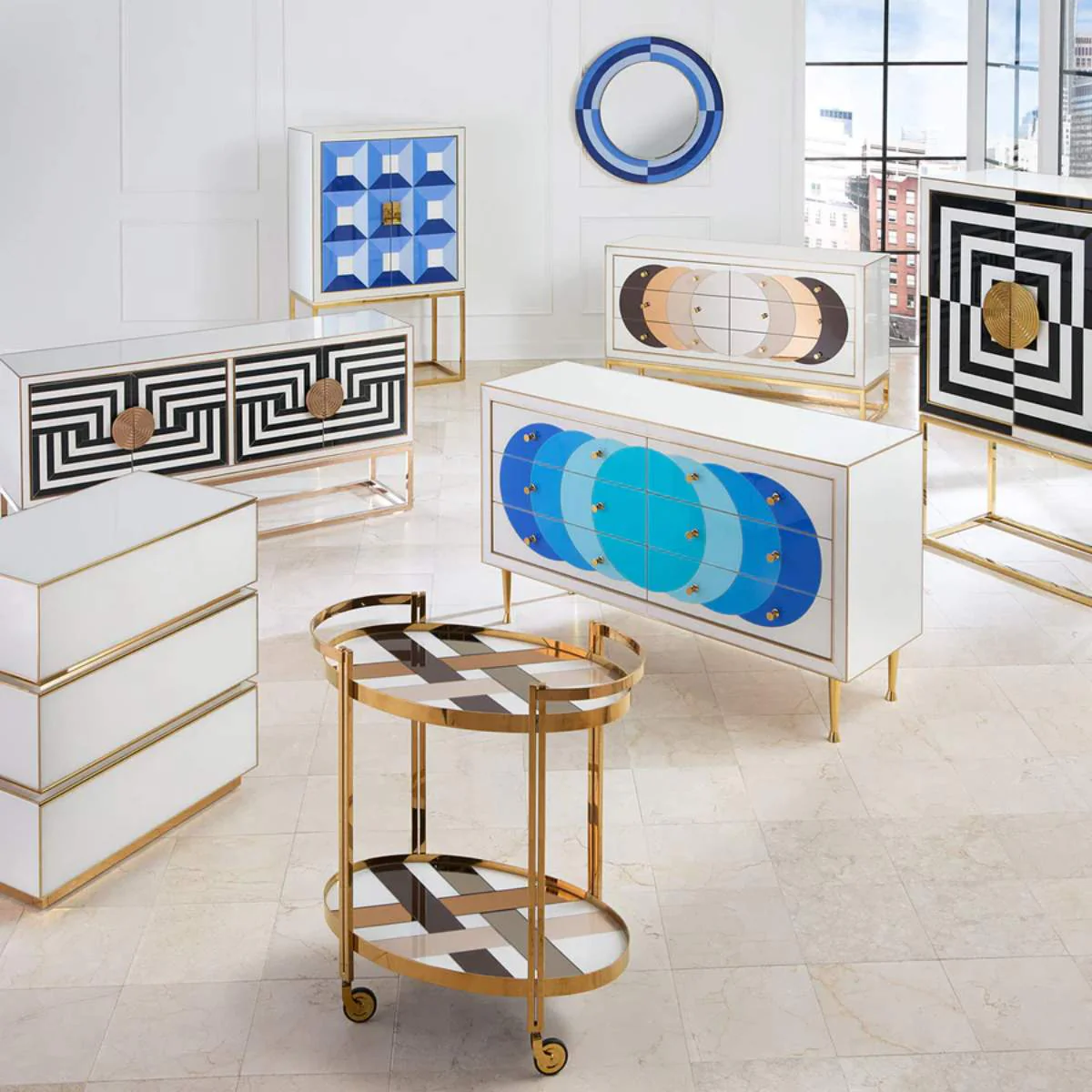 Jonathan Adler Ultramarine 58" Credenza - Image 9