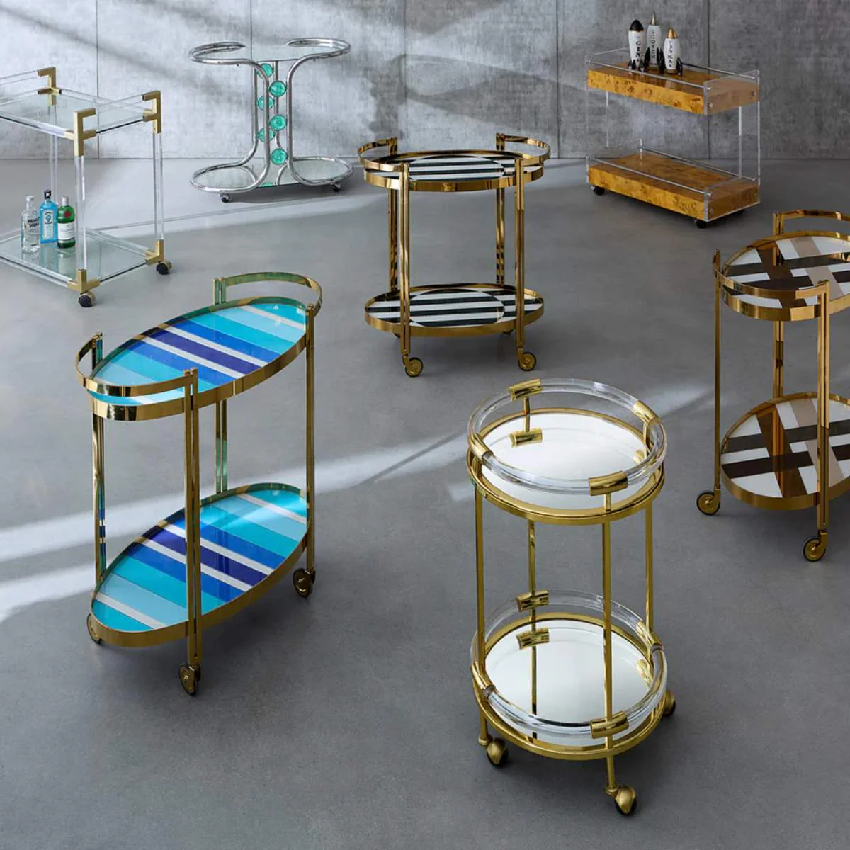 Jonathan Adler Ultramarine Bar Cart - Image 8