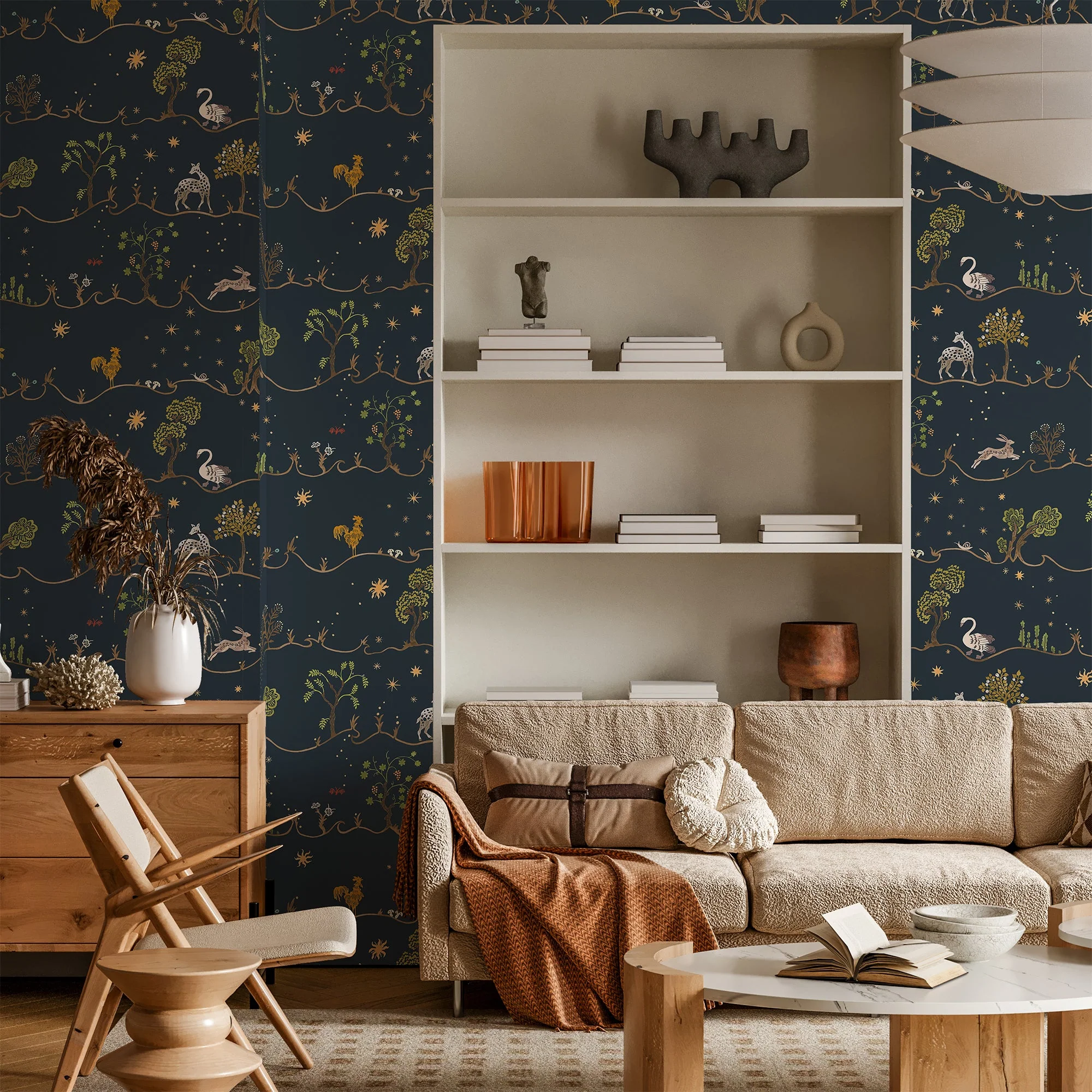 Josephine Munsey A Wave For Joan Wallpaper - Navy - Image 2