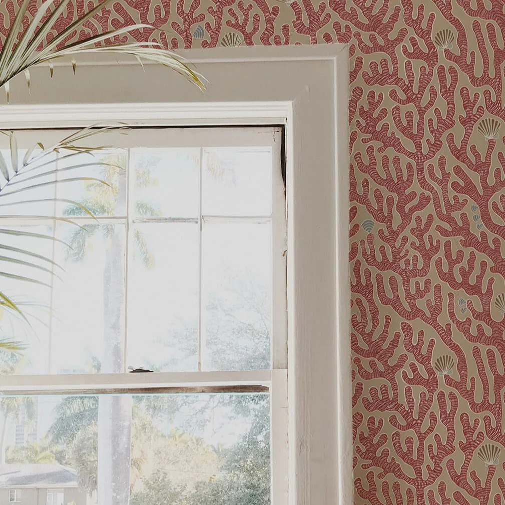 Josephine Munsey Coral Wallpaper - Red Toppings - Image 2