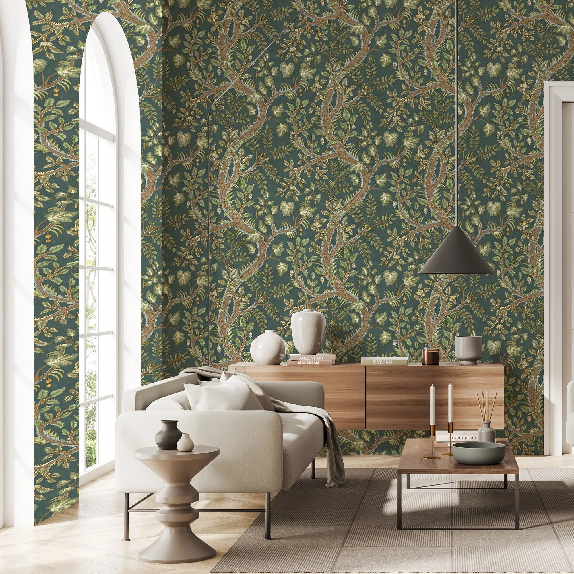 Josephine Munsey Hedgerow Wallpaper - Teal - Image 2