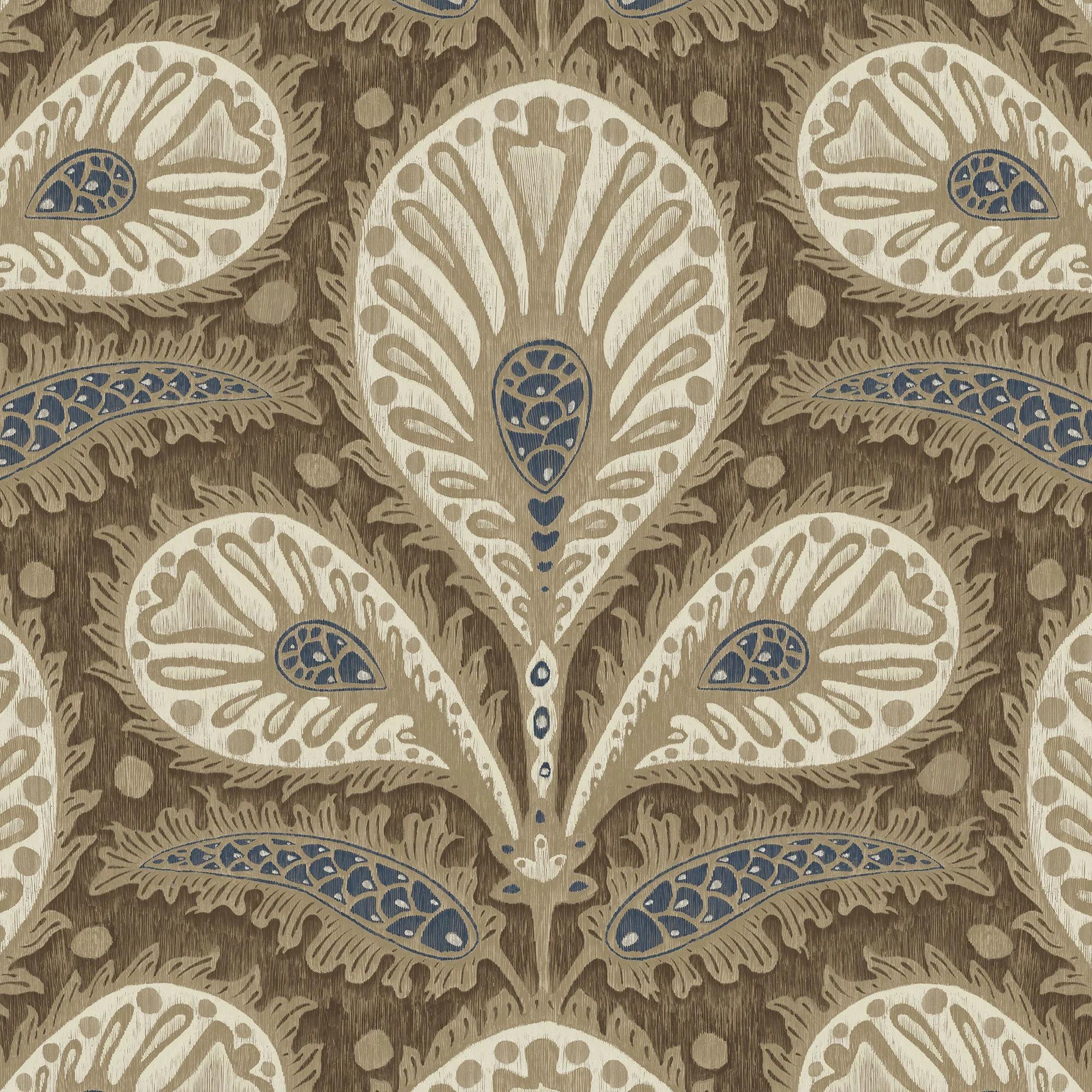 Josephine Munsey Ikat Clover Wallpaper - Brown