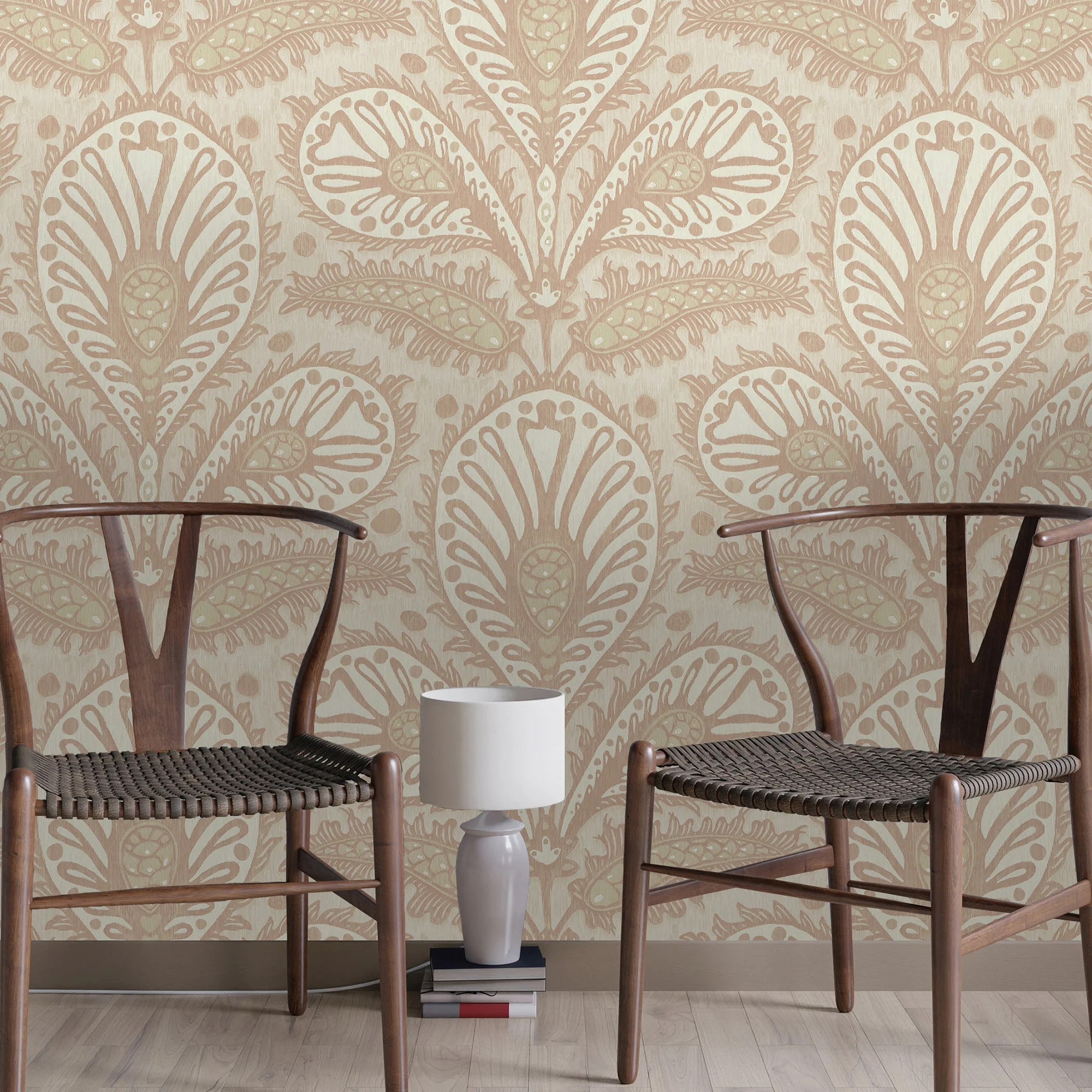 Josephine Munsey Ikat Clover Wallpaper - Plaster Pink - Image 2