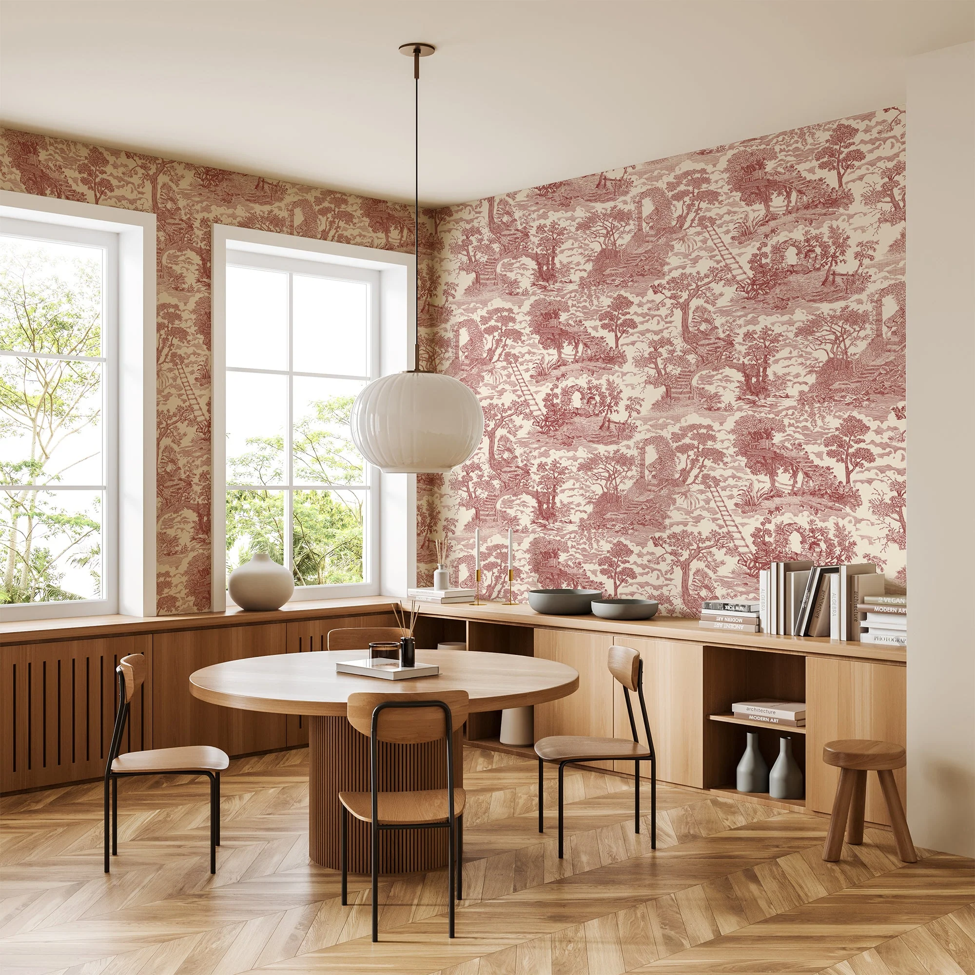 Josephine Munsey Islet Hoping Toile Wallpaper - Red - Image 2