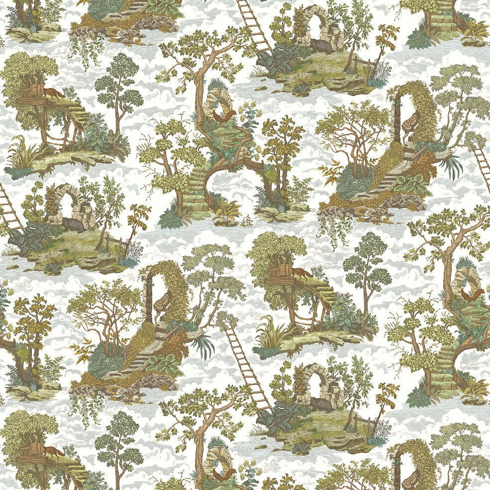 Josephine Munsey Islet Hoping Wallpaper - Olive and Blue