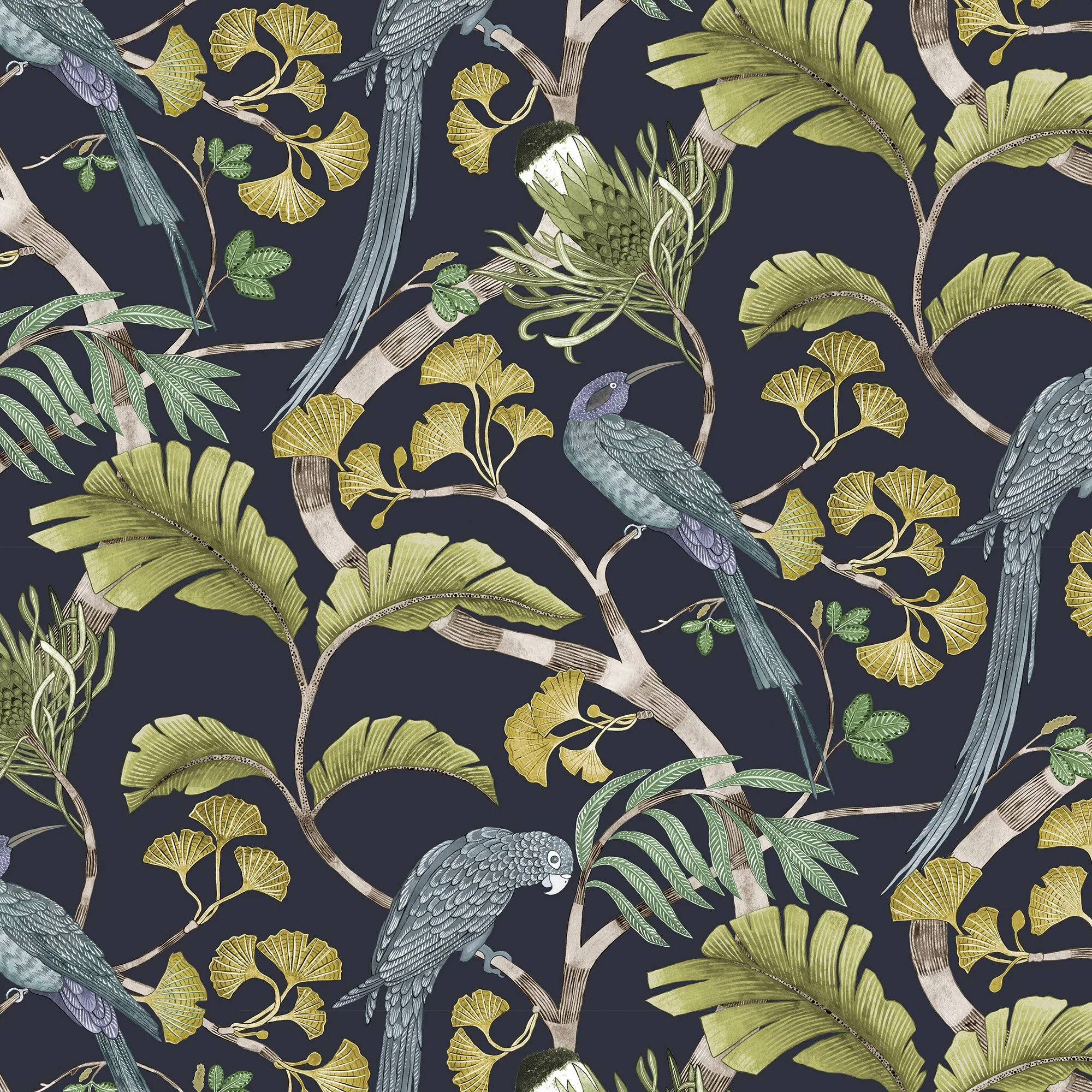 Josephine Munsey Living Branches Wallpaper - Petra and Greens