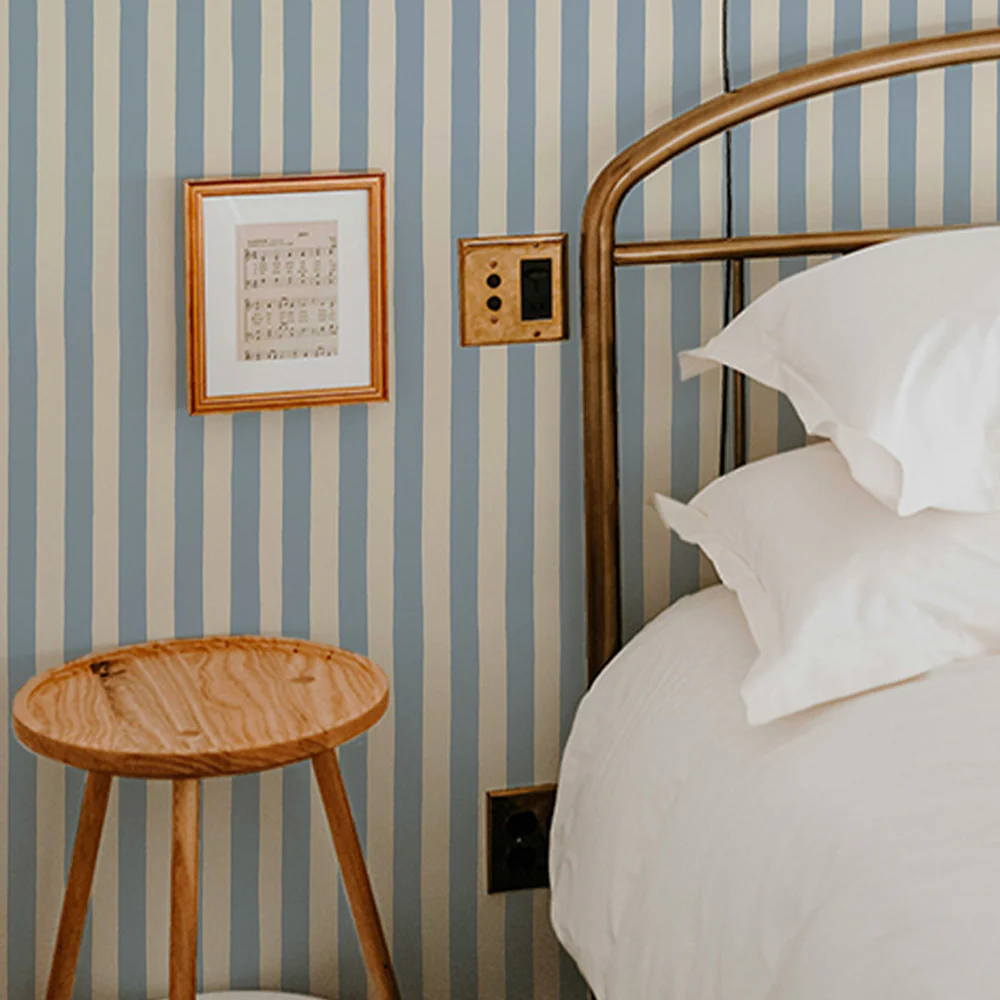 Josephine Munsey Medium Hand Painted Stripe - Beryl and Colethrop Cream - Roll - Image 5