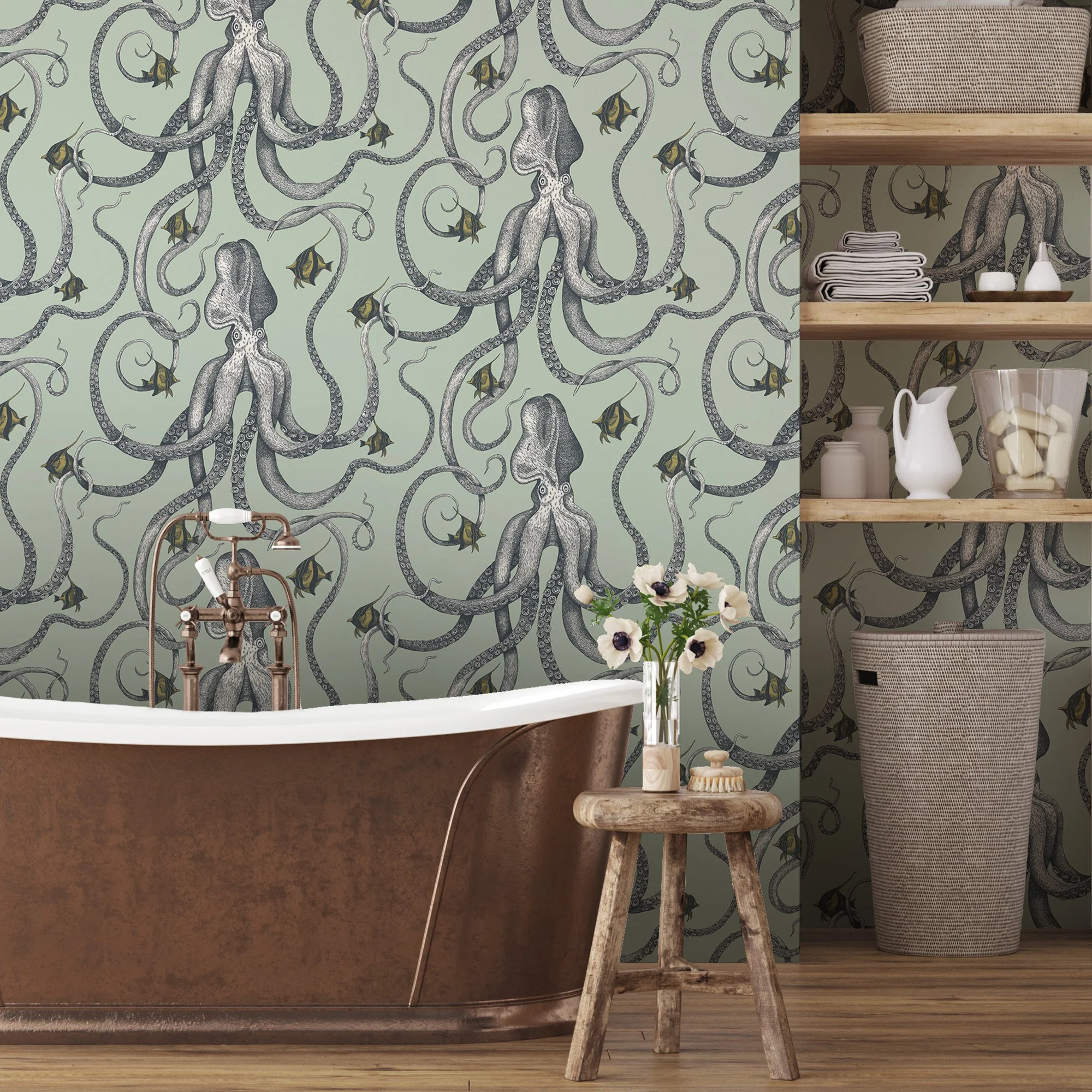 Josephine Munsey Octopoda Grand Wallpaper - Radmoor Blue - Image 2