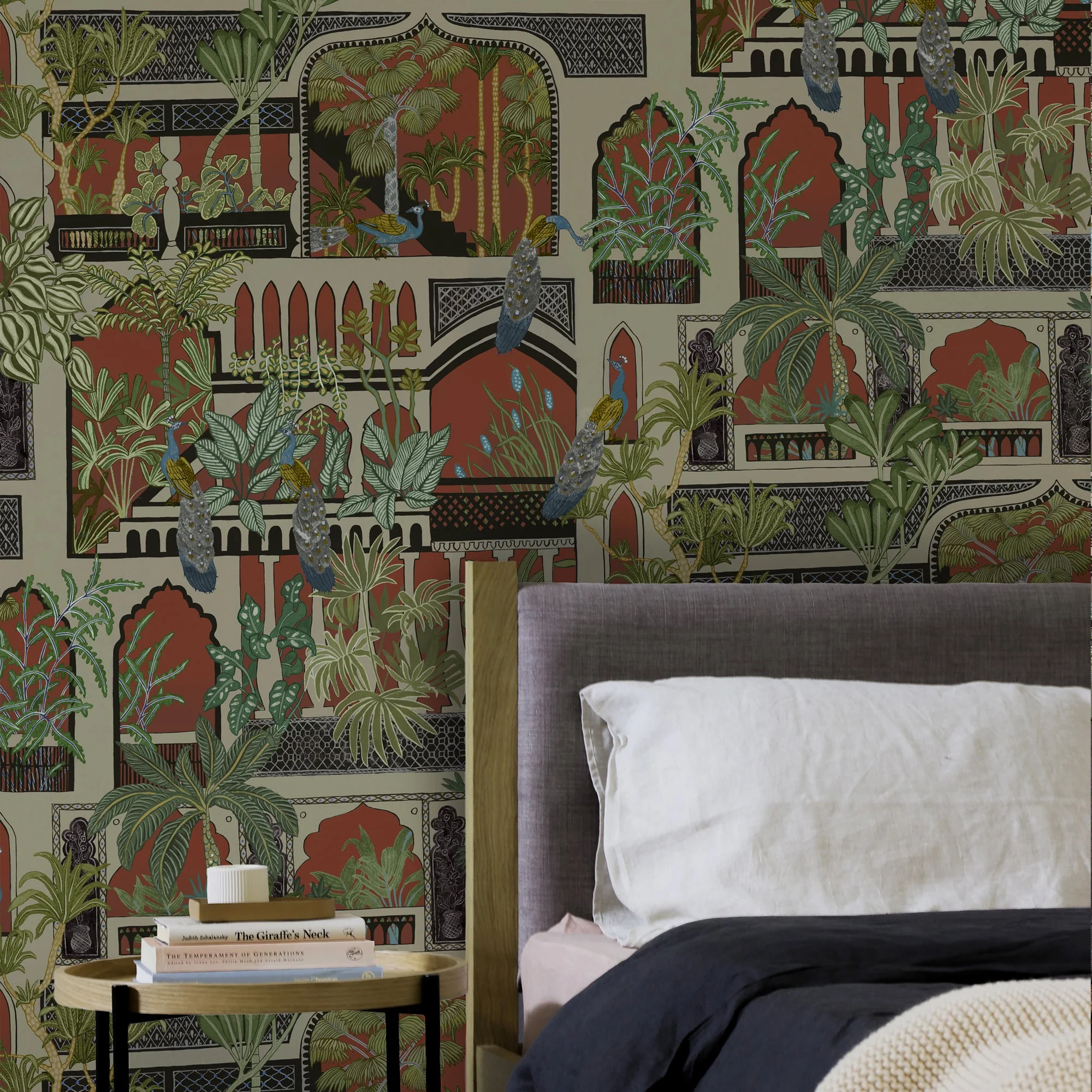 Josephine Munsey Peacock Arches Wallpaper - Terracotta - Image 2