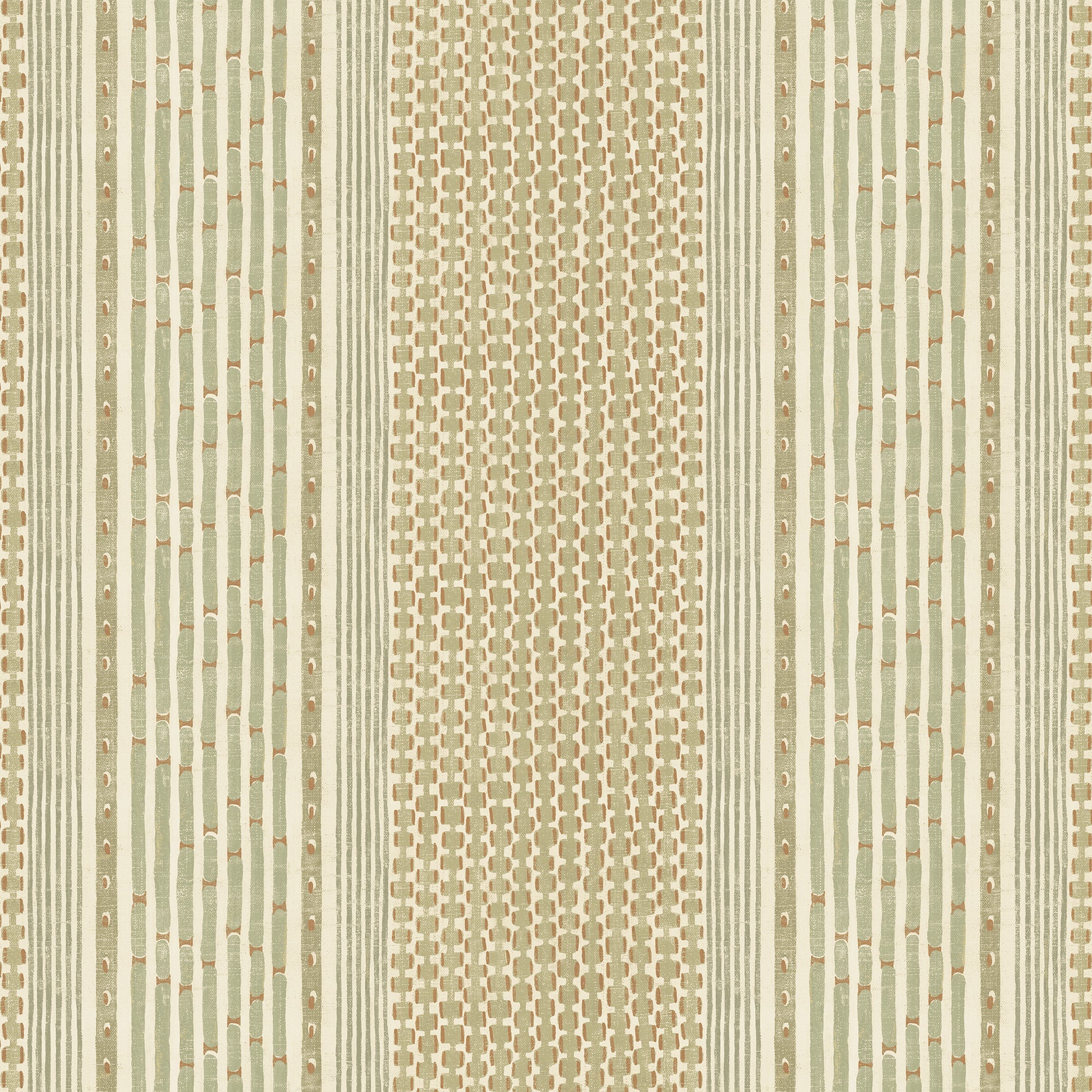 Josephine Munsey Rita Stripe Wallpaper - Sage and Orange